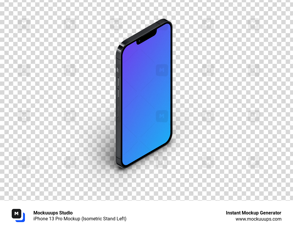 iPhone 13 Pro Mockup (Isometric Stand Left)