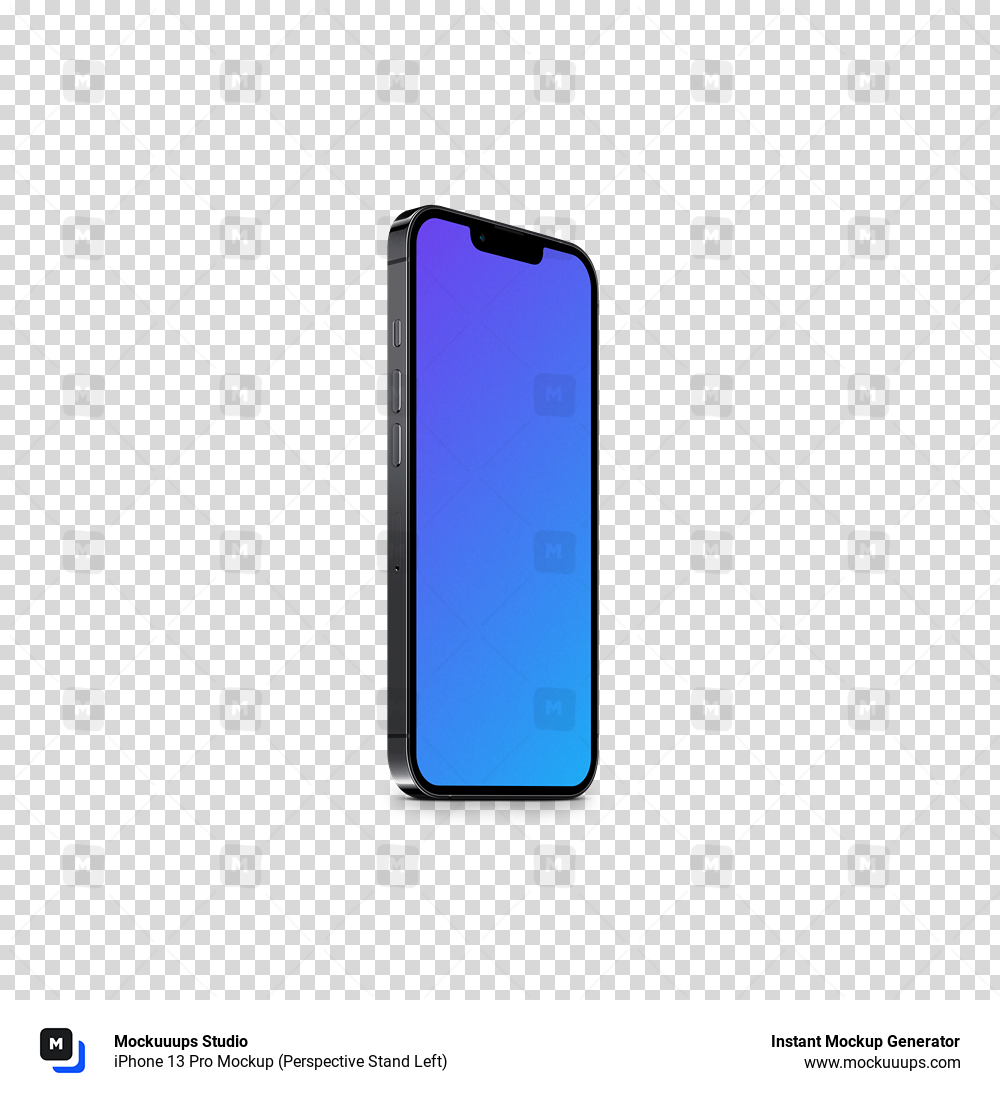 iPhone 13 Pro Mockup (Perspective Stand Left)