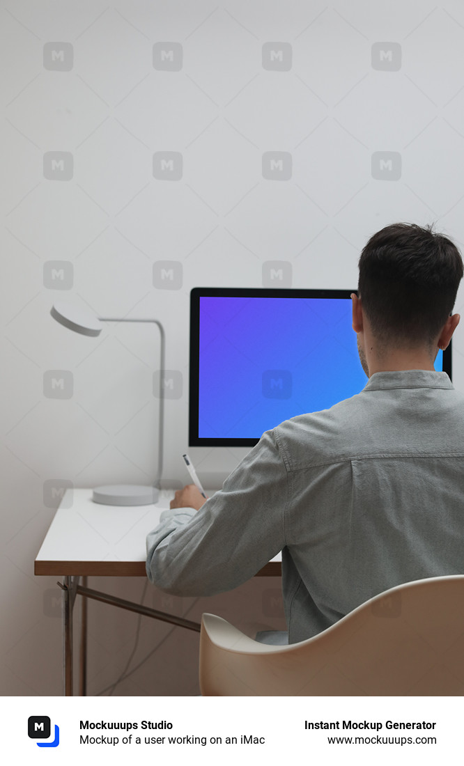 Mockup of a user working on an iMac