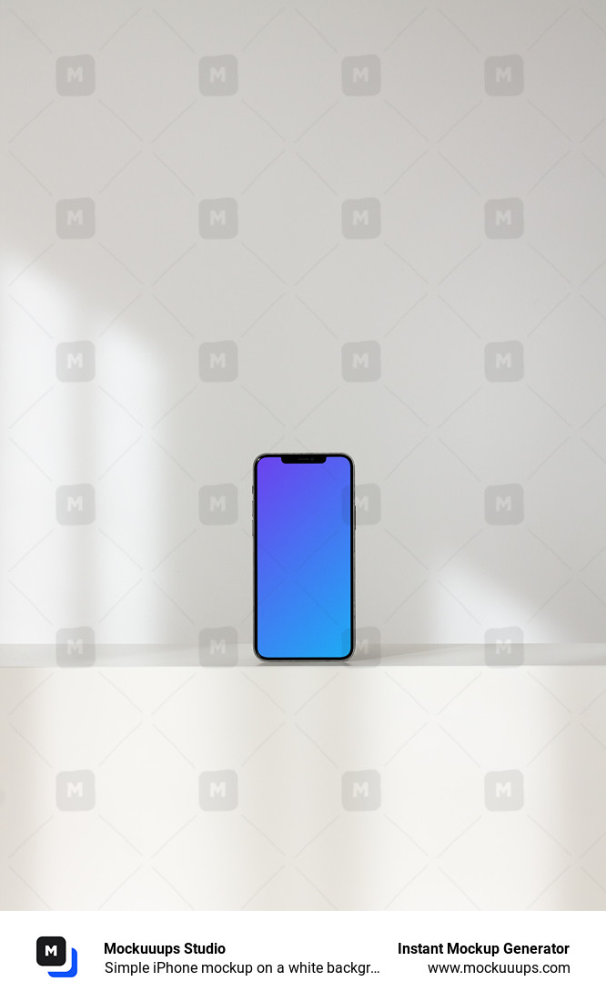 Simple iPhone mockup on a white background