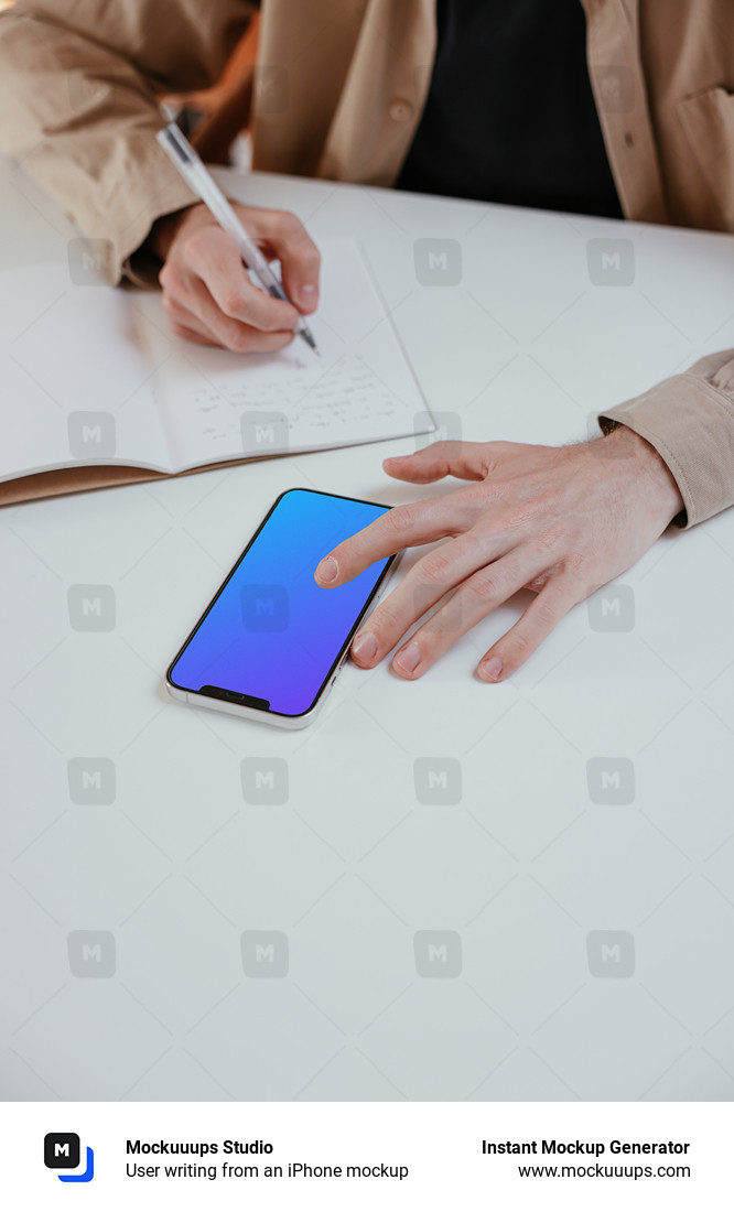 User writing from an iPhone mockup