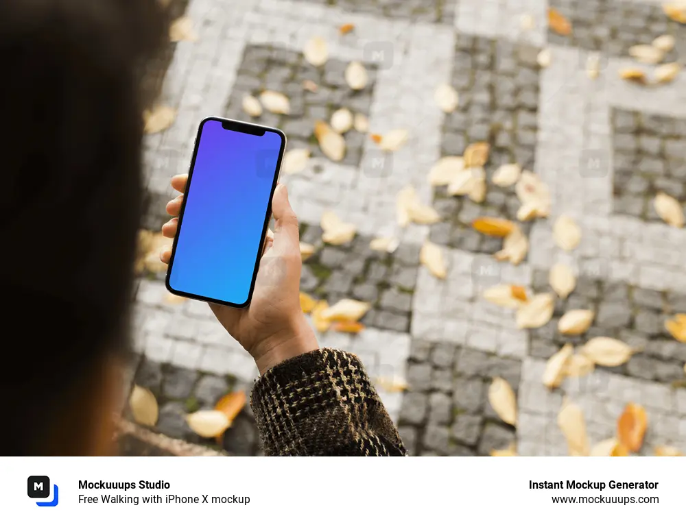 Free Walking with iPhone X mockup