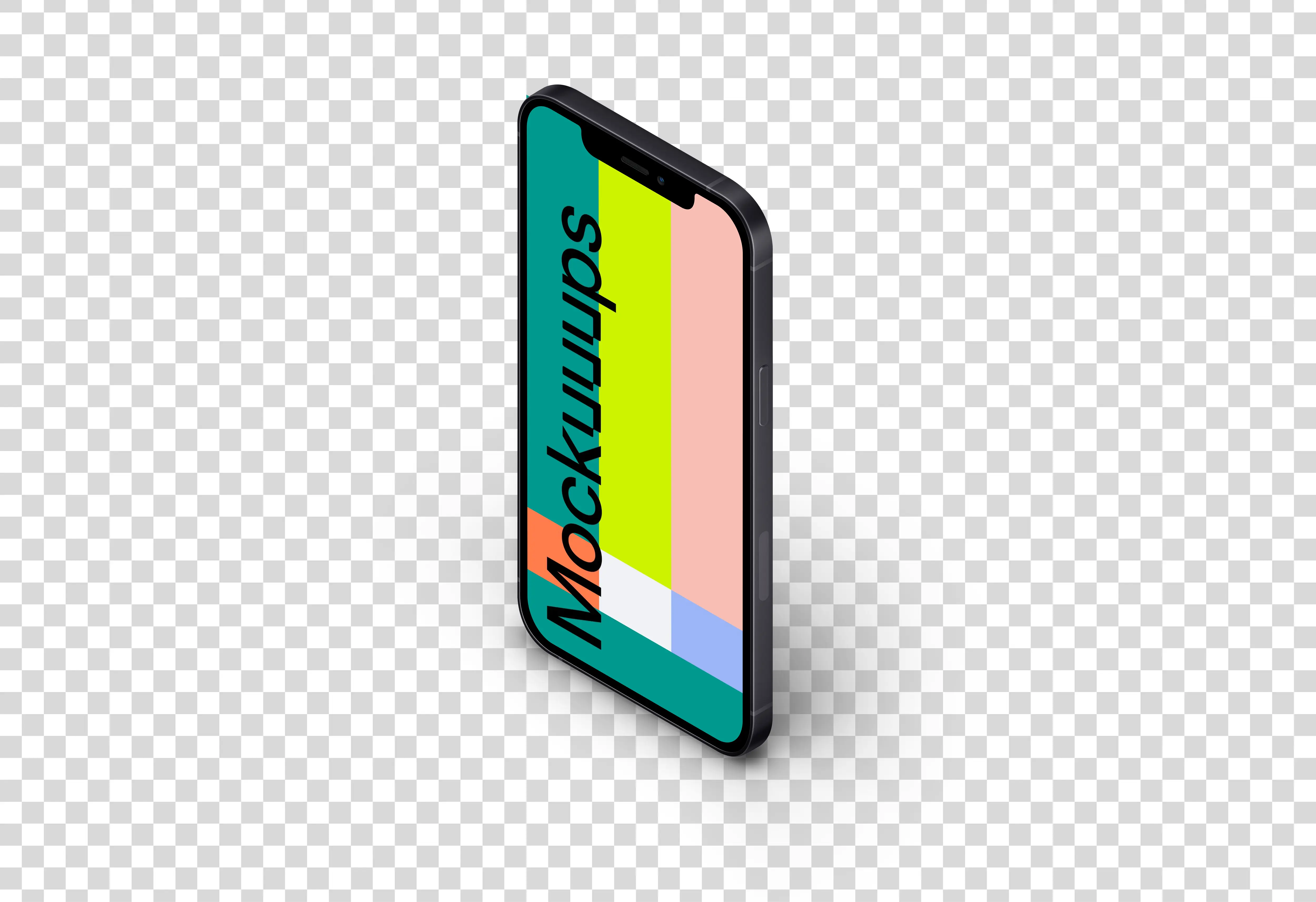 iPhone 12 Mockup (Isometric Stand Right)