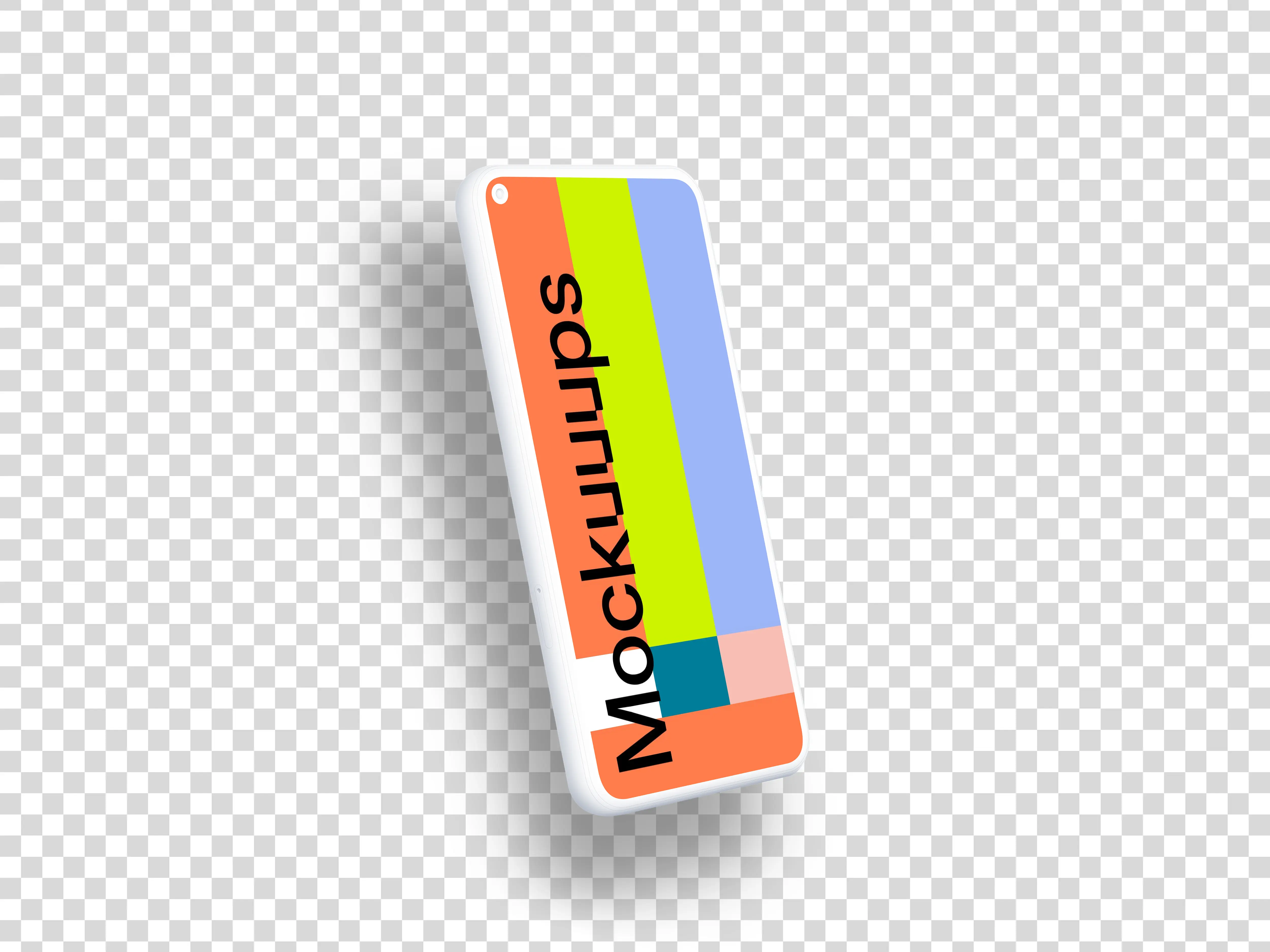 Google Pixel 5 Clay Mockup (Perspective Left - Floating Shadow)