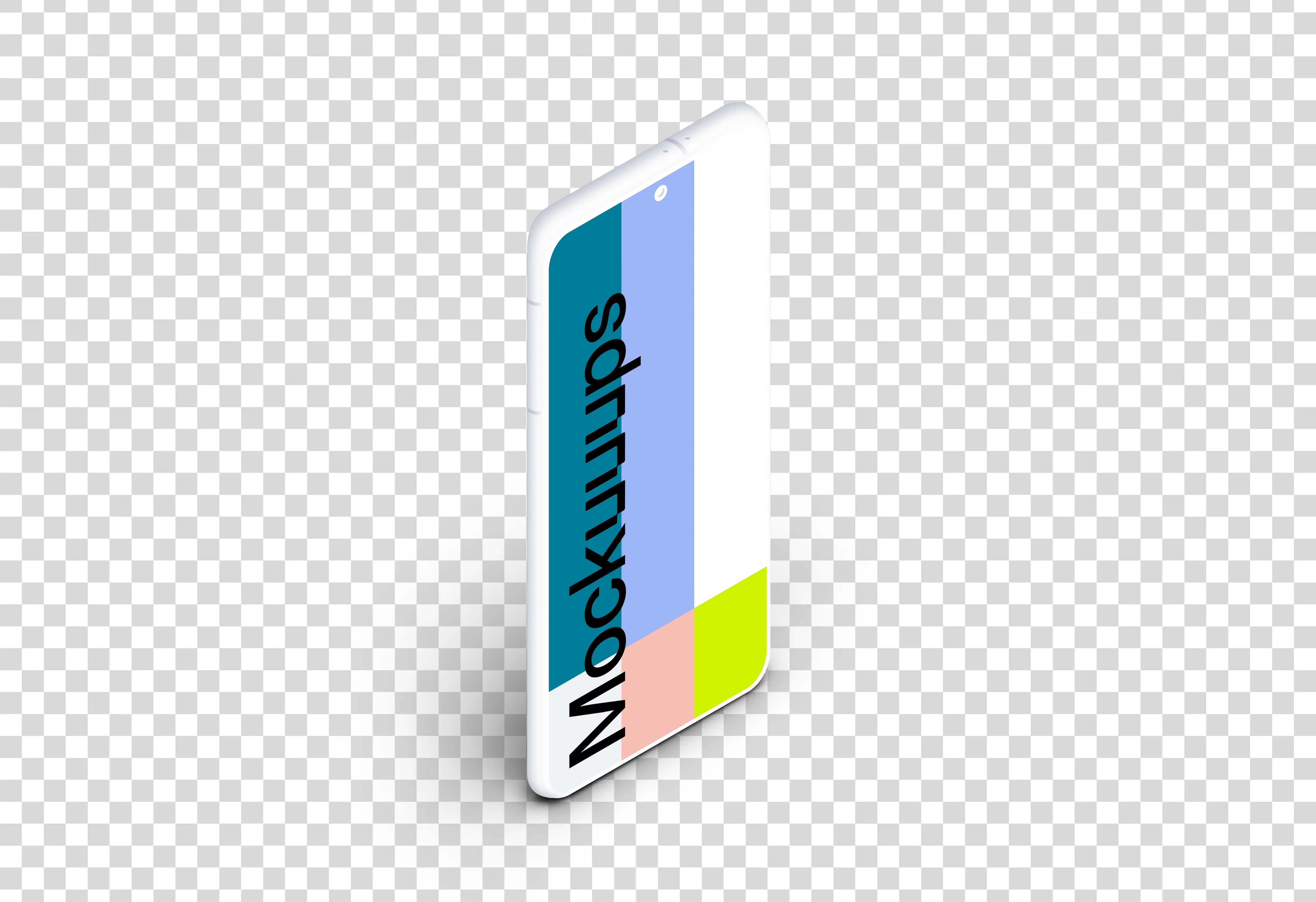 Samsung Galaxy S21 Clay Mockup (Isometric Stand Left)