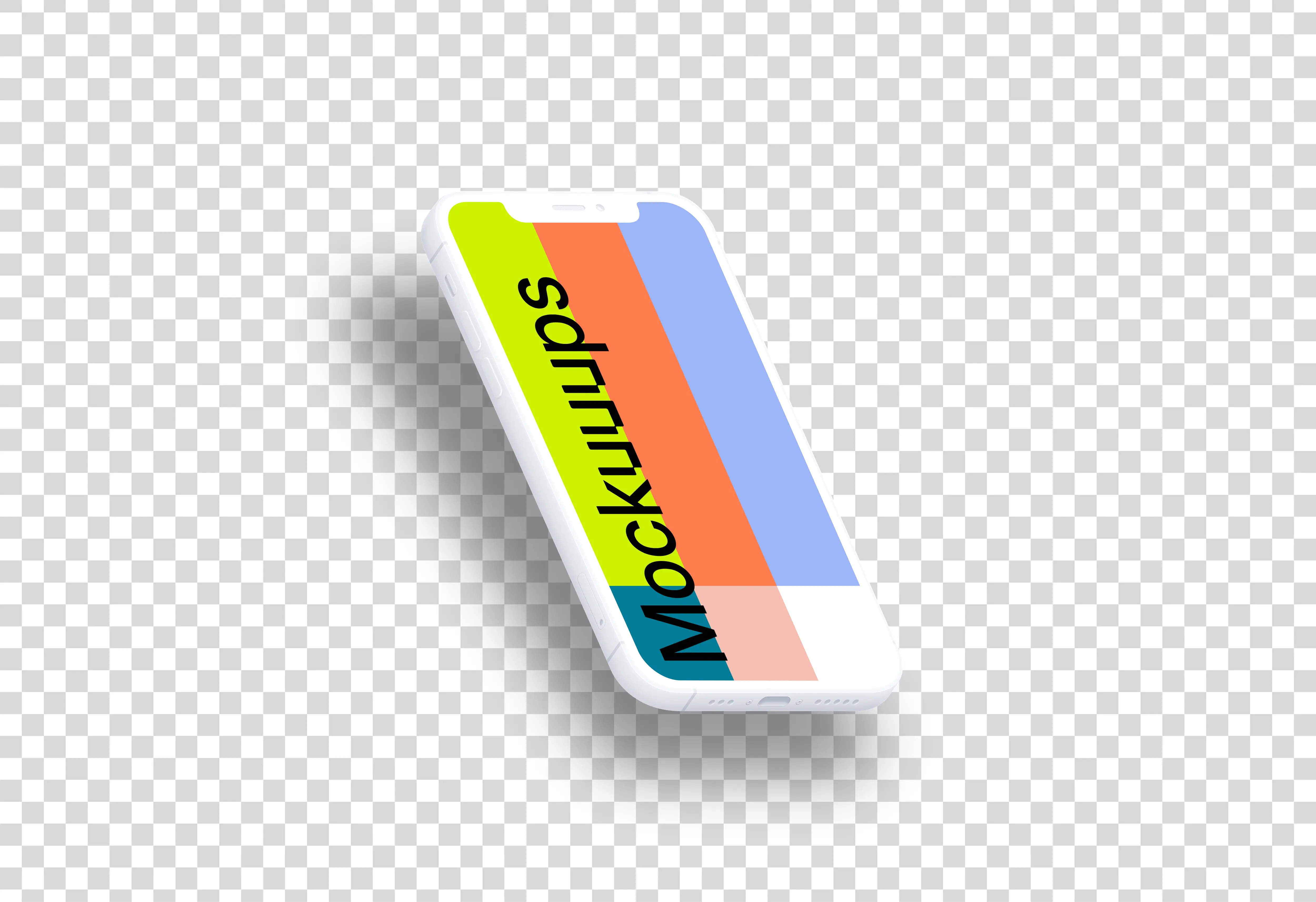 iPhone 12 Clay Mockup (Isometric Left - Floating Shadow)