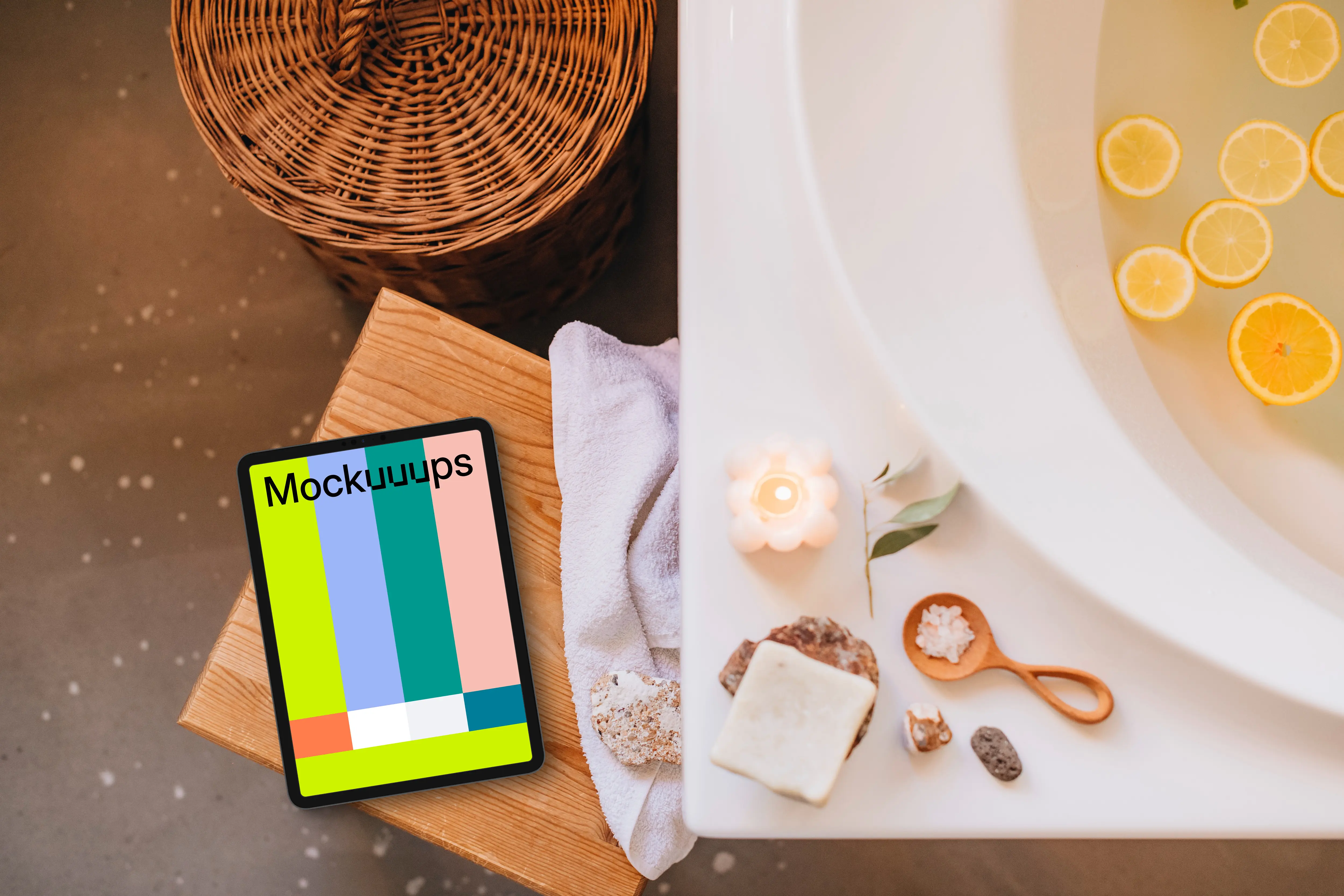 Bathtime iPad mockup scene