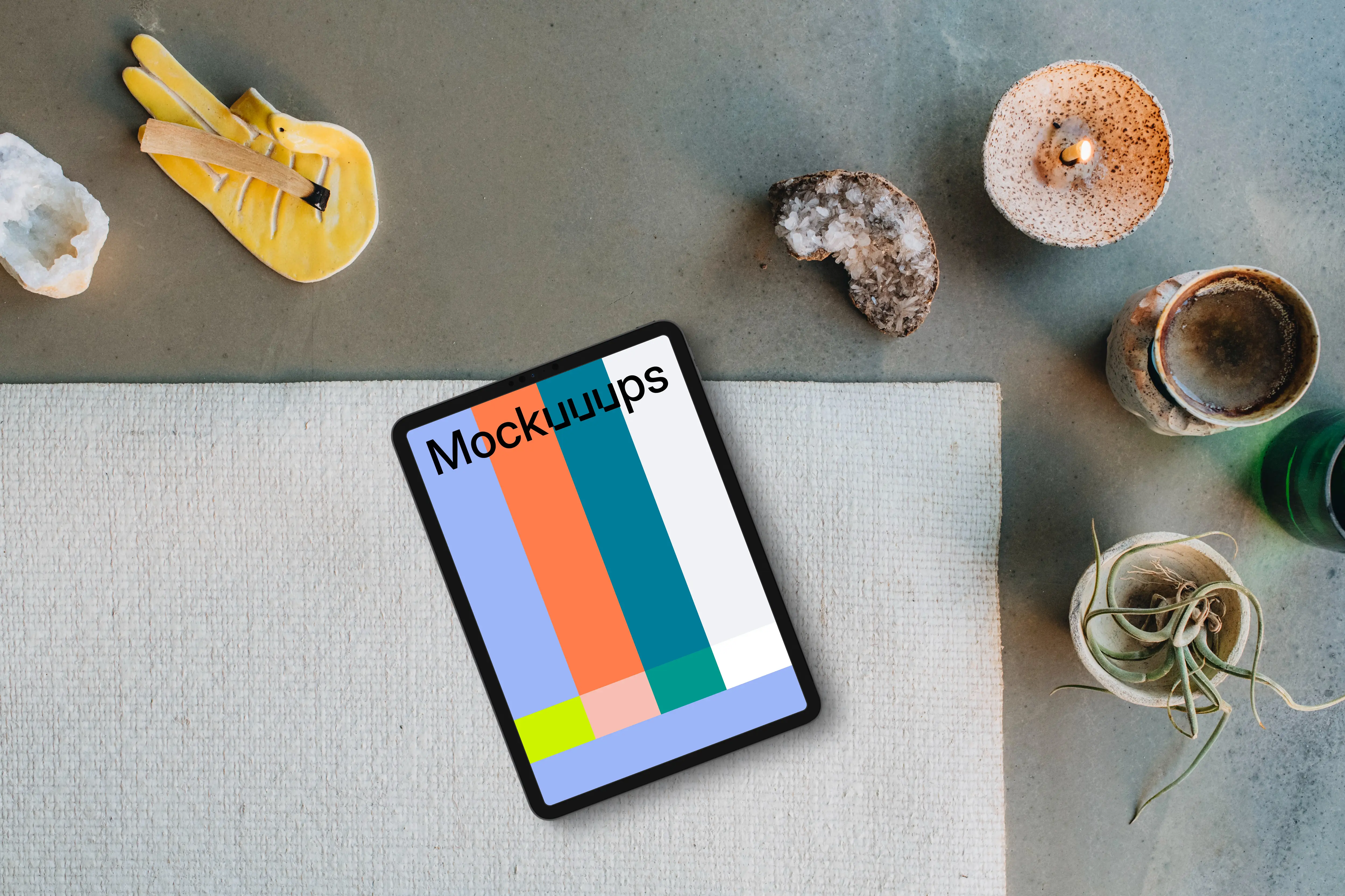 Blissful relaxation moment with an iPad mockup