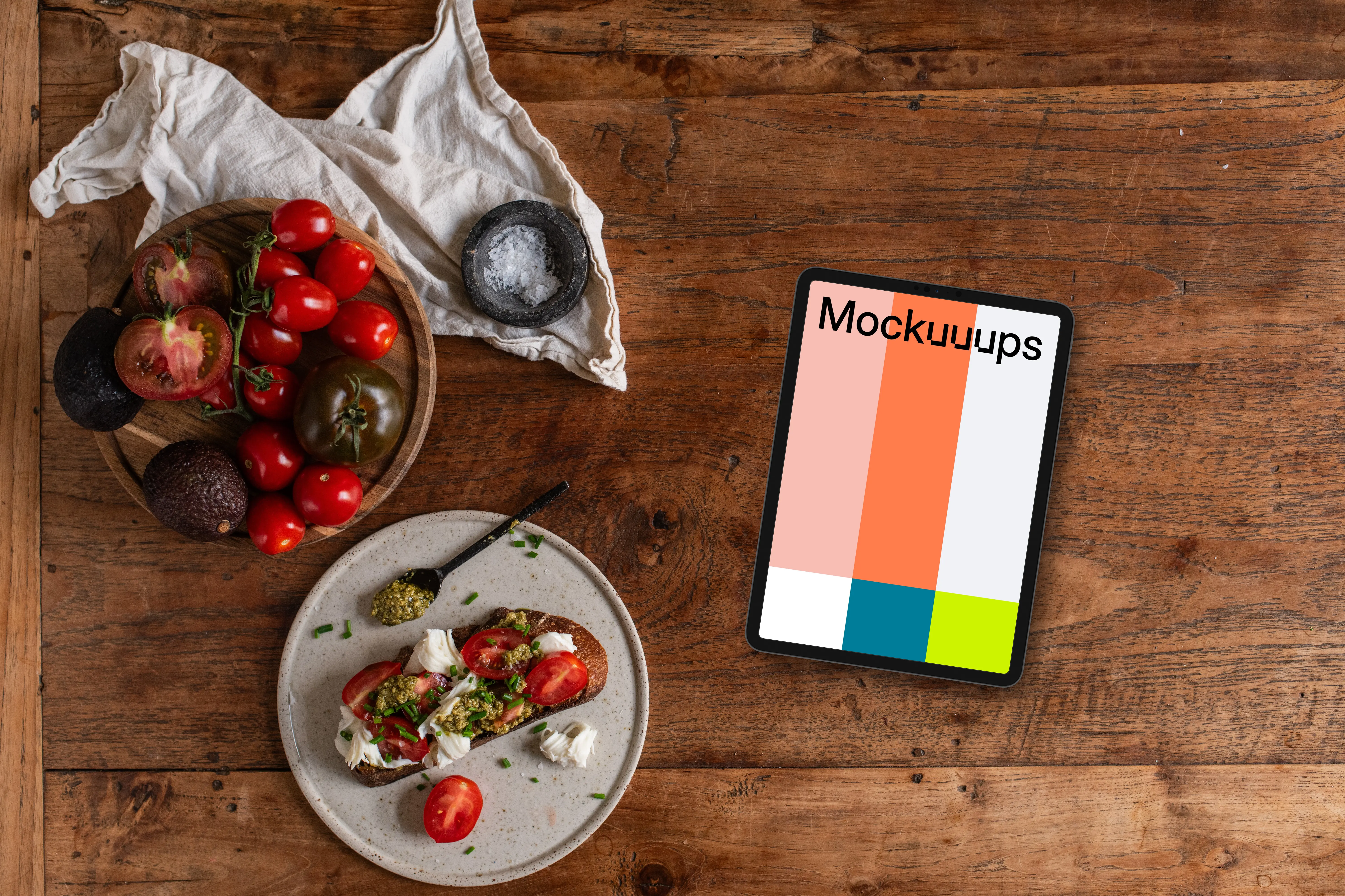 Breakfast iPad mockup scene