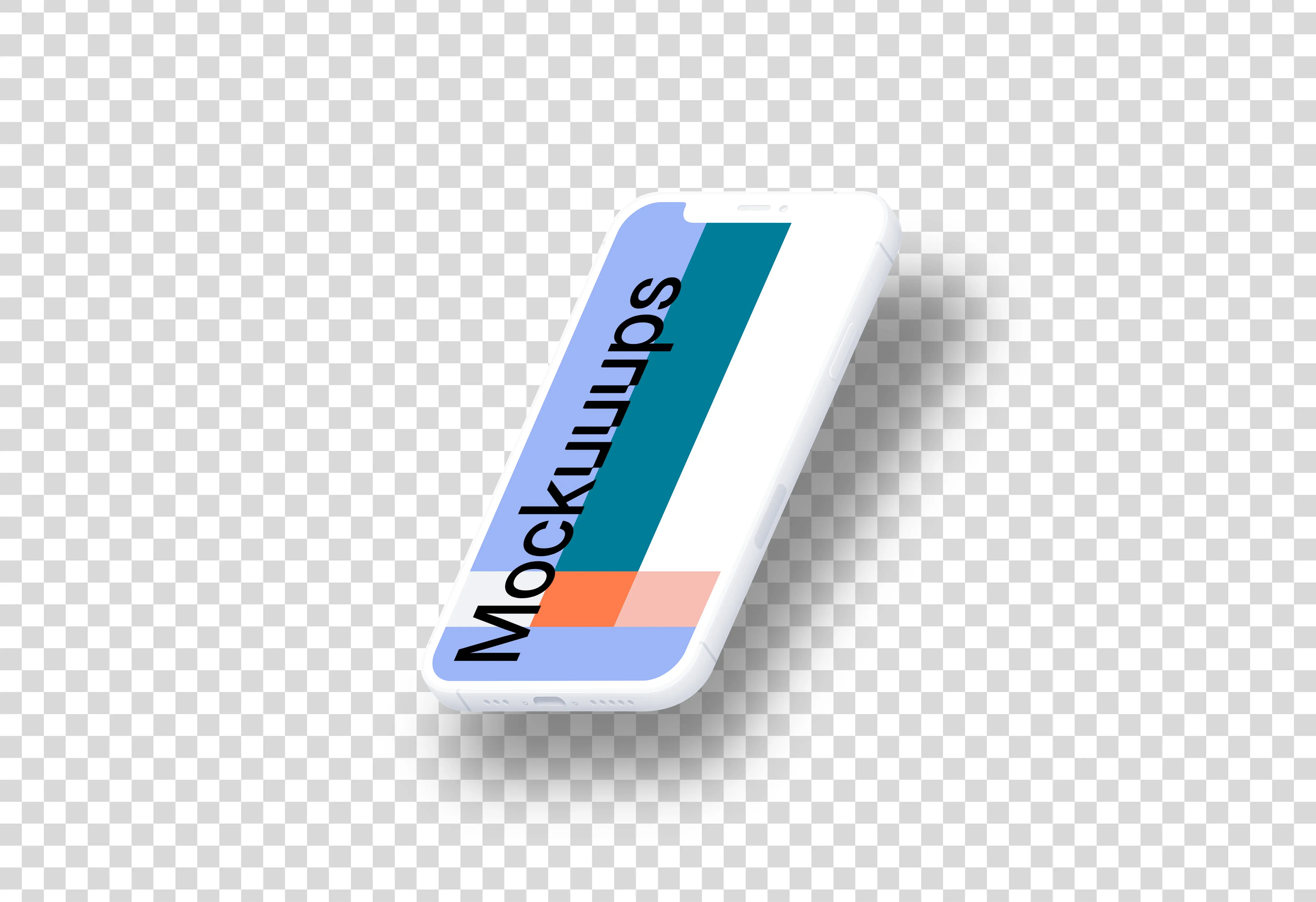 iPhone 12 Clay Mockup (Isometric Right - Floating Shadow)