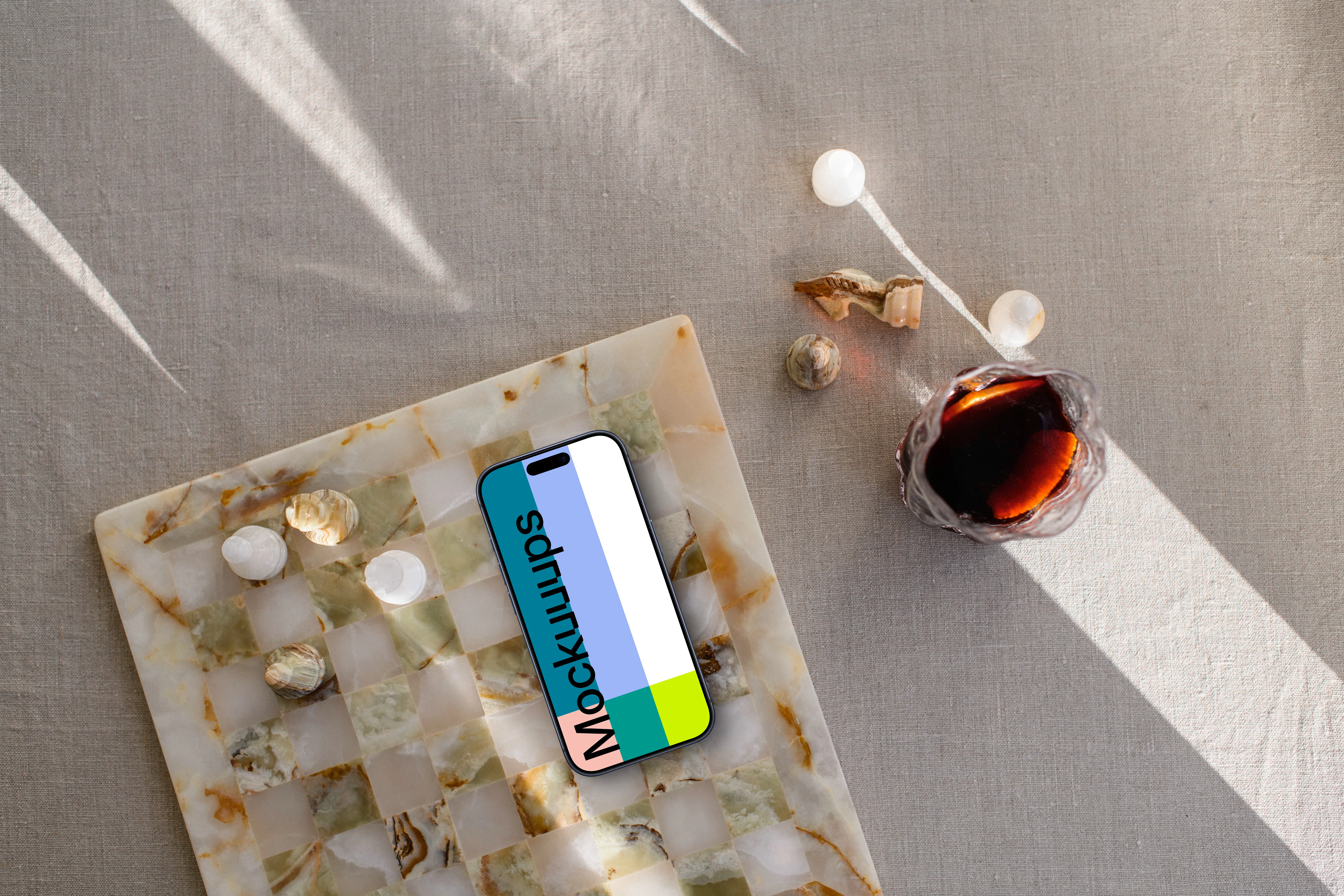 Chess with an iPhone mockup