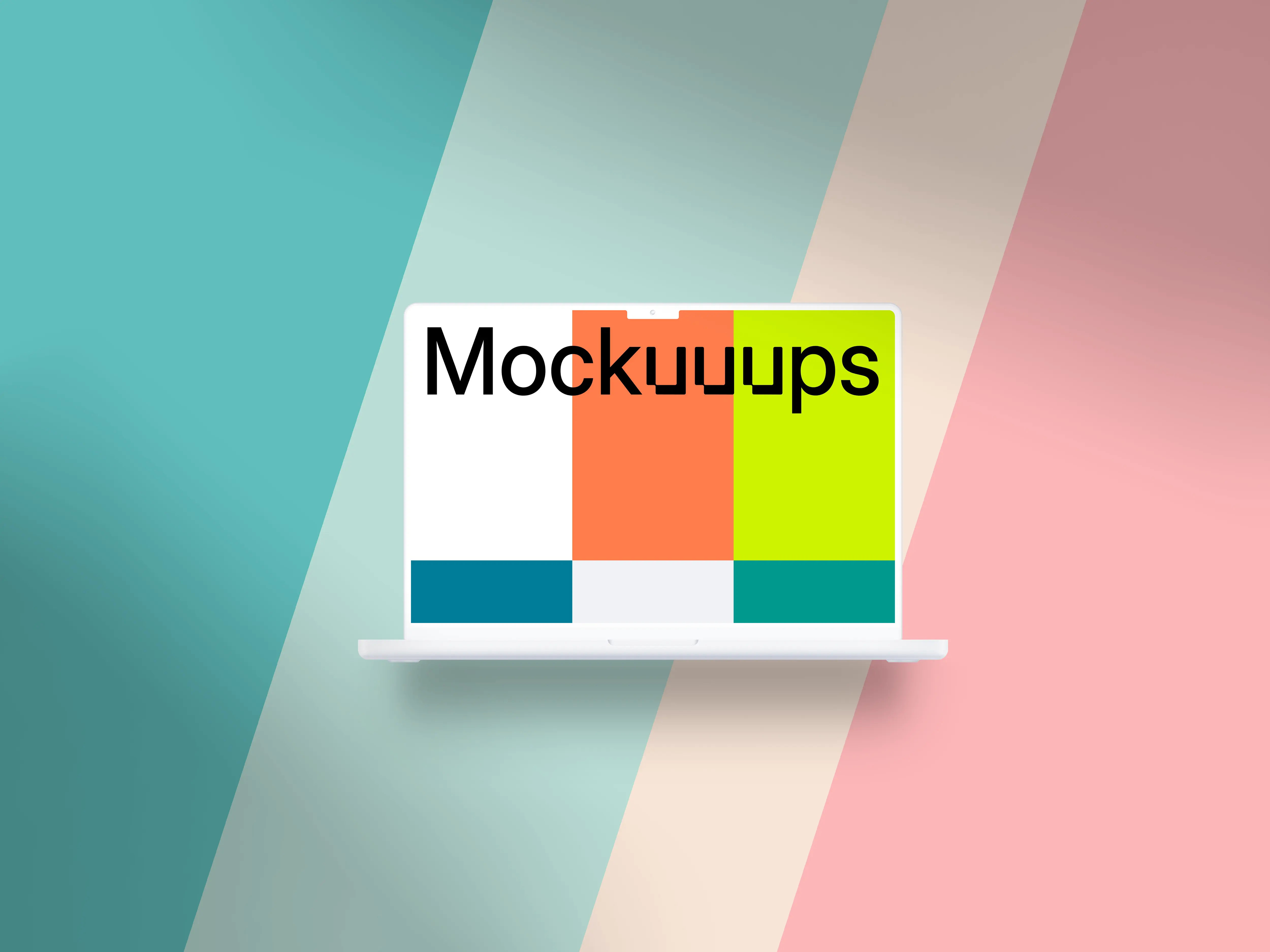 Clay computer mockup on the customizable background