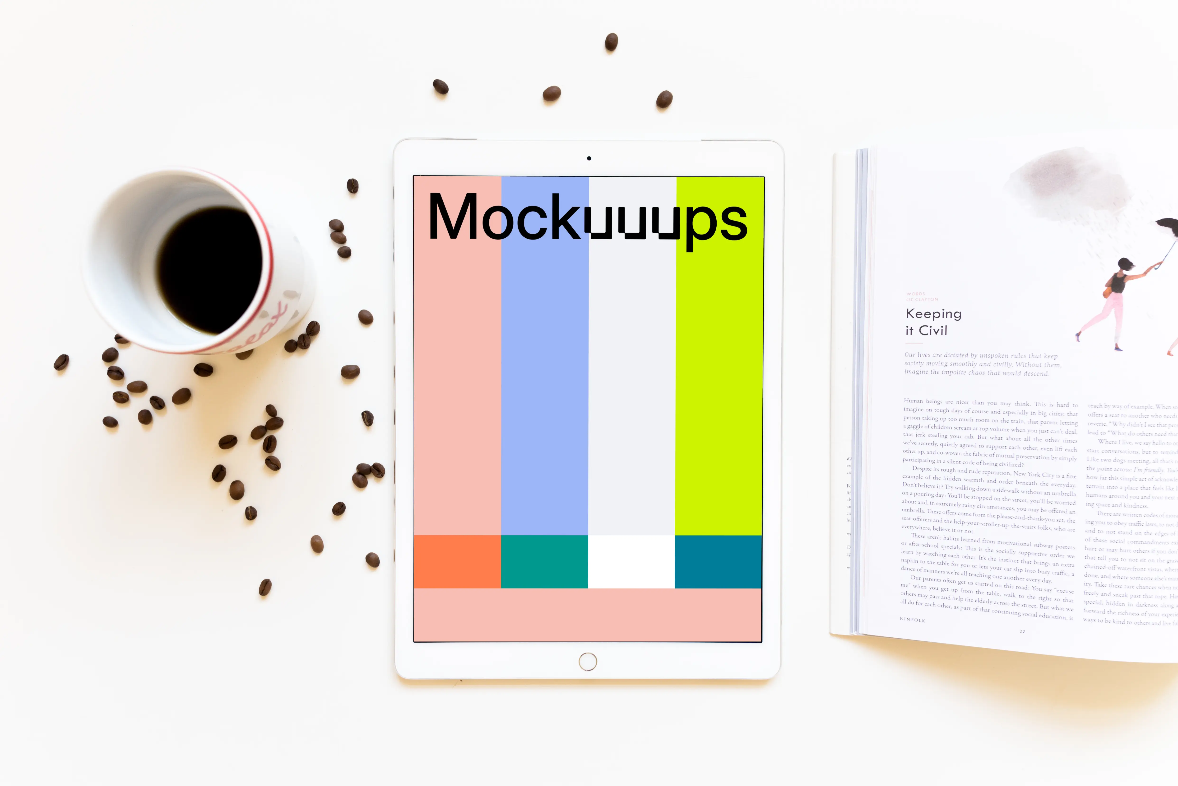 Coffee and iPad Pro mockup