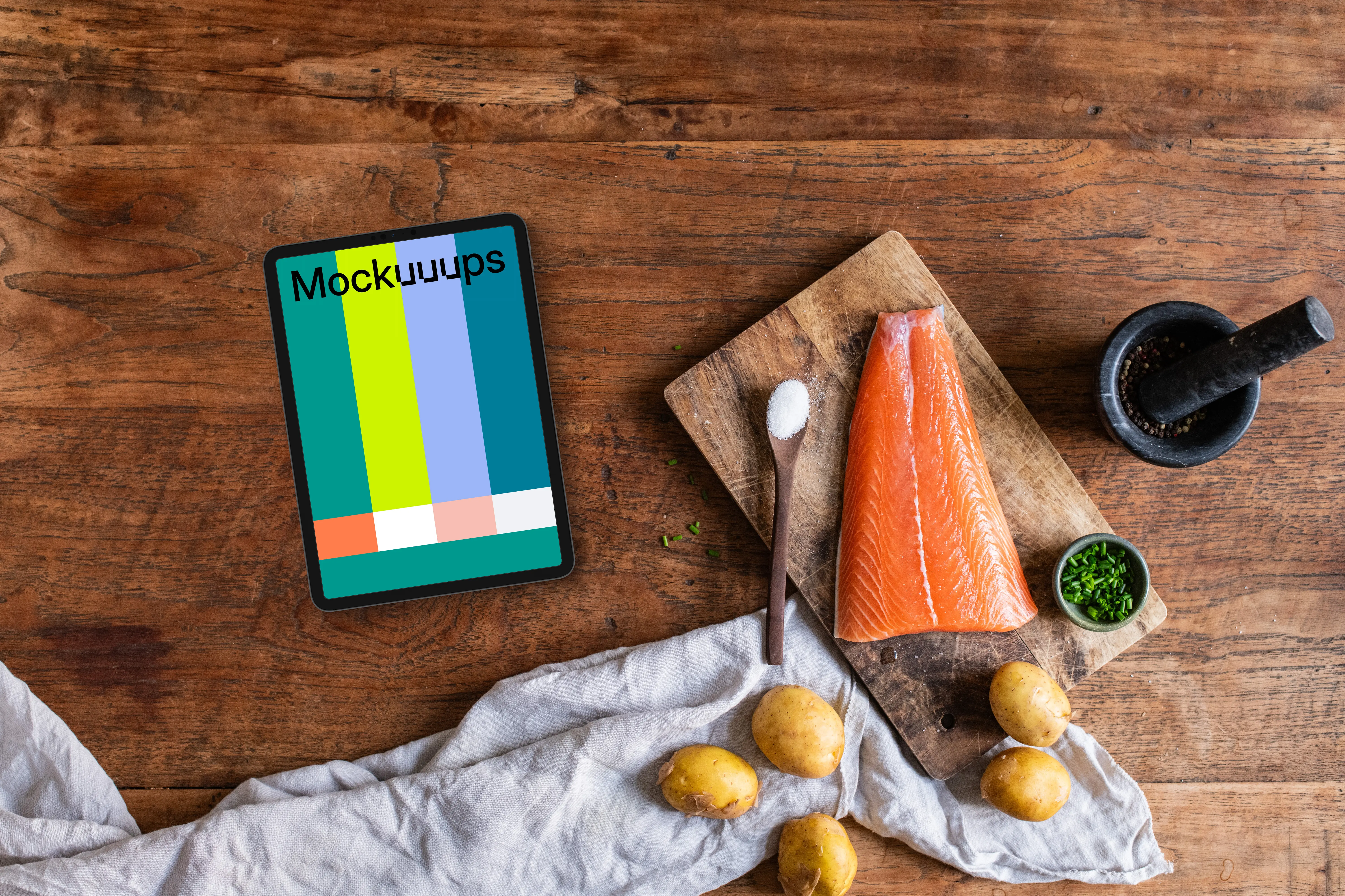Dinner styled iPad mockup