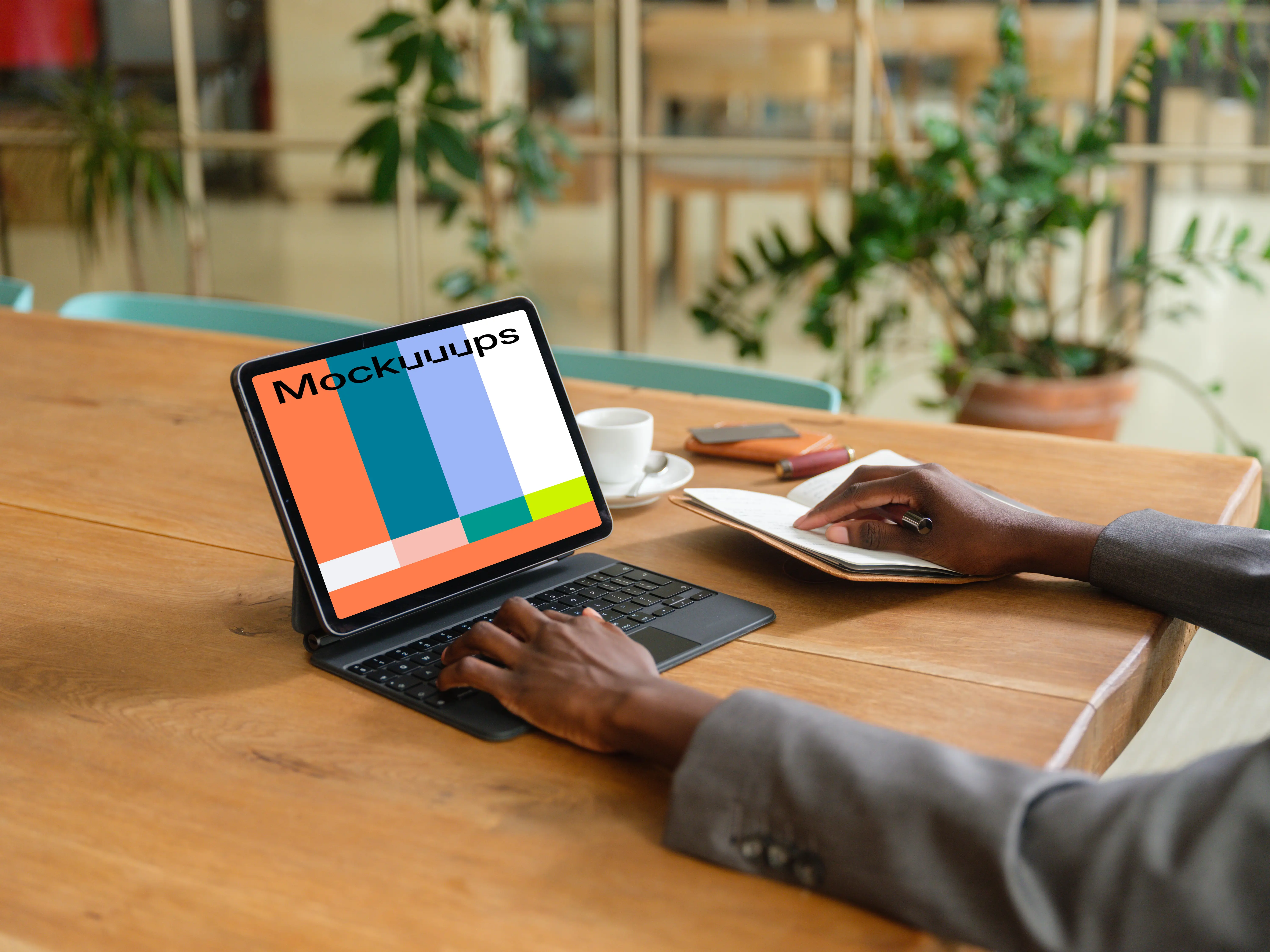 Entrepreneur working on iPad Air mockup