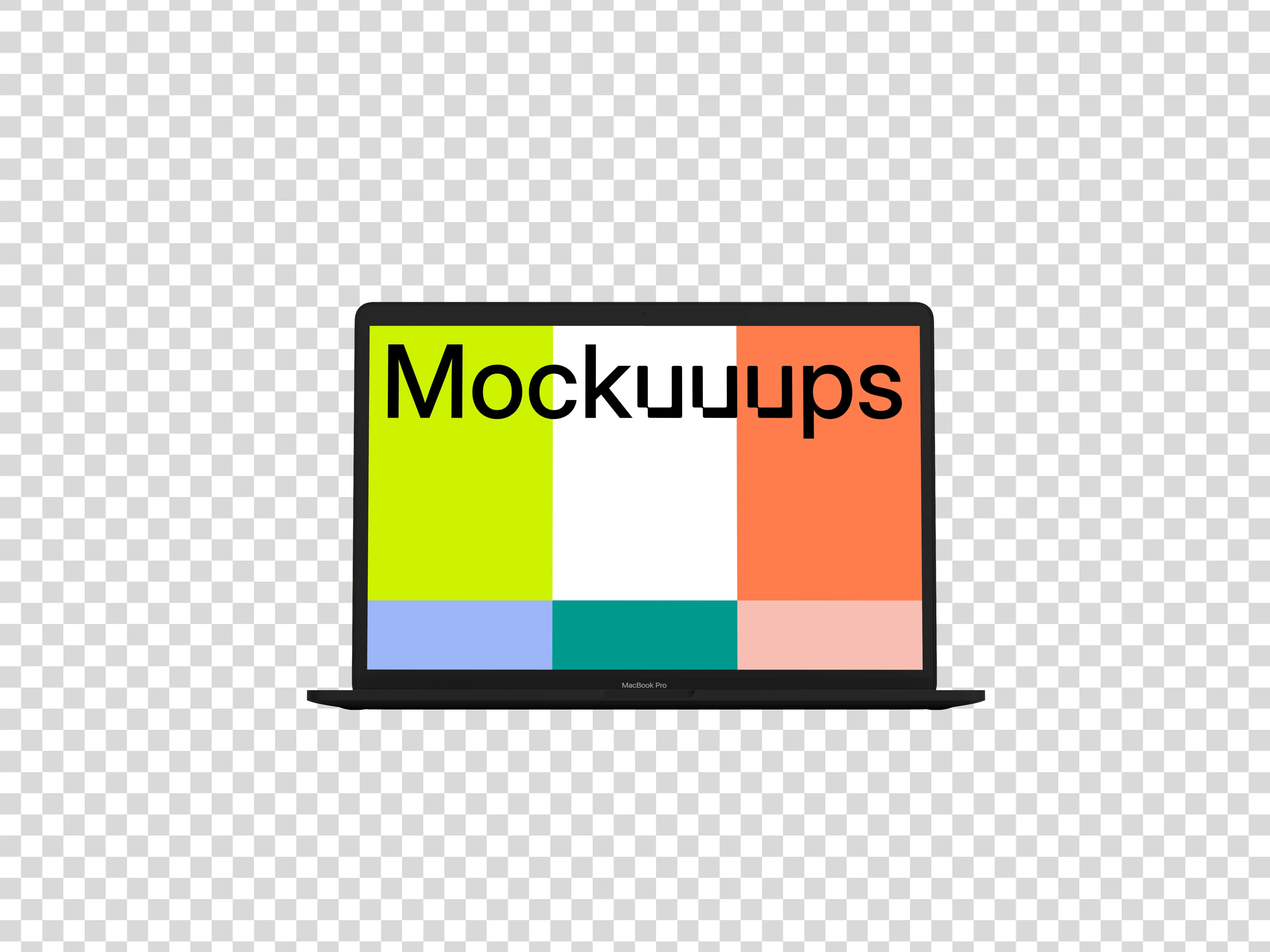 Front view mockup of Macbook Pro (Clay Dark)