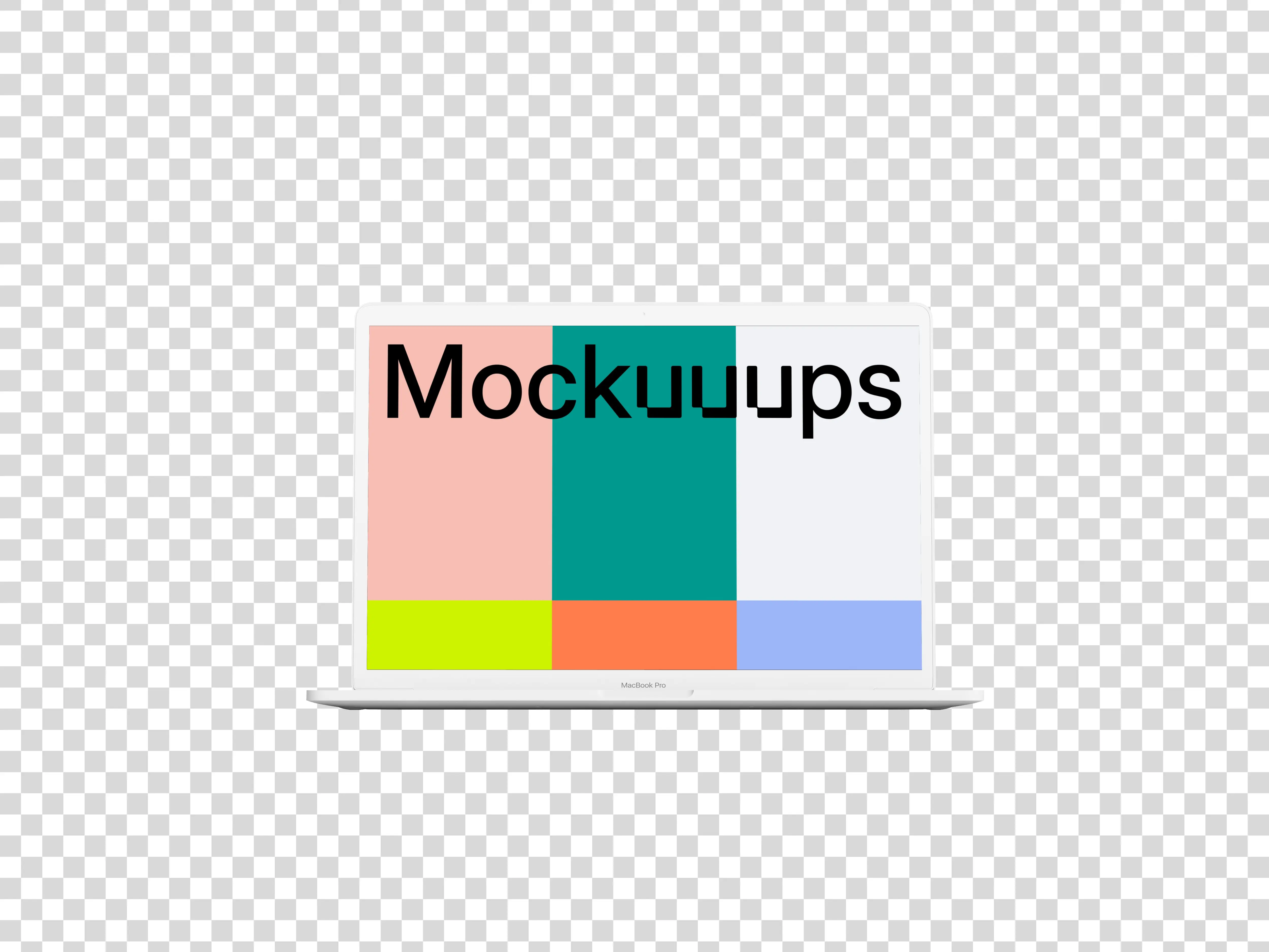 Front view mockup of Macbook Pro (Clay White)