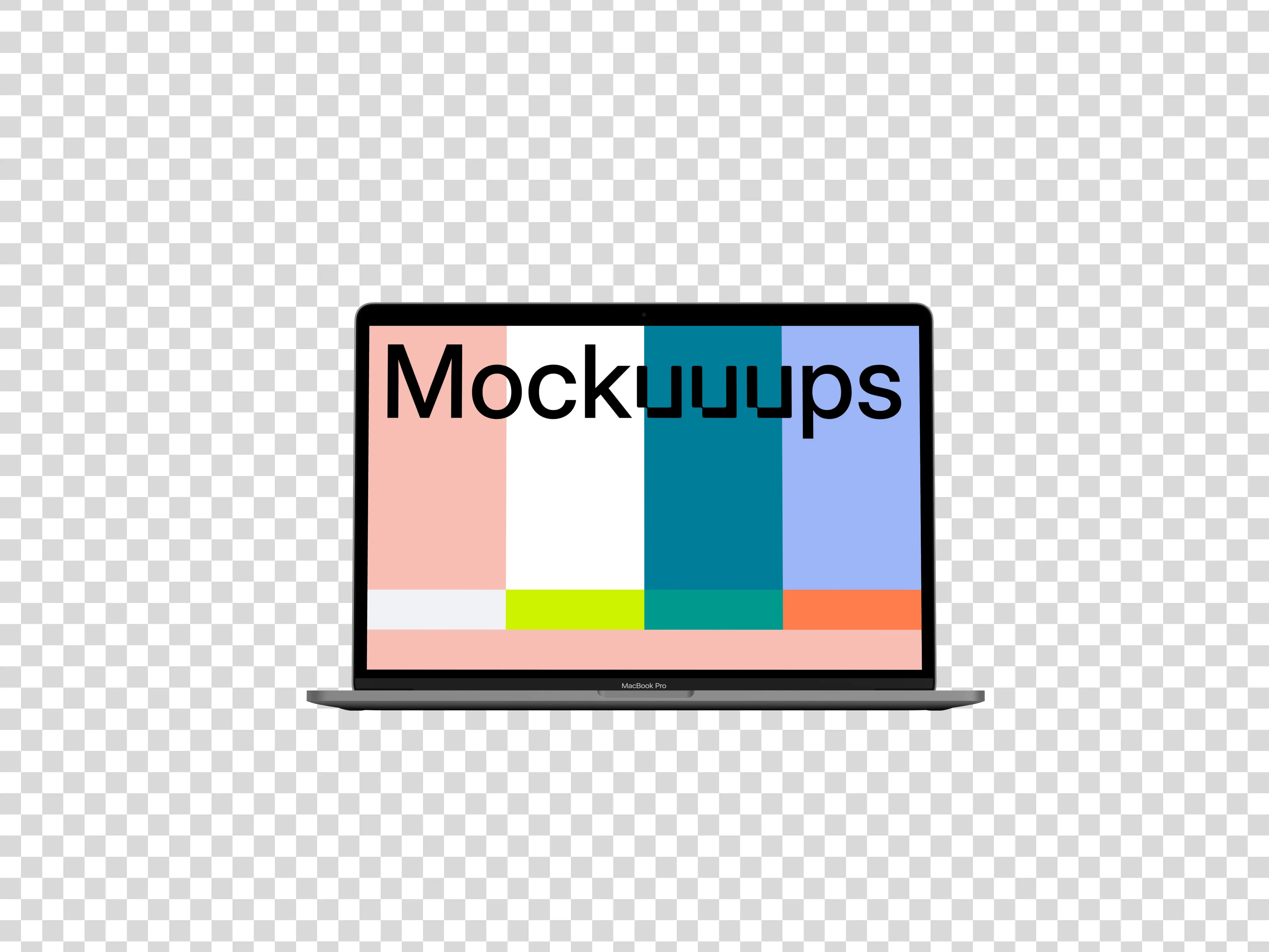 Front view mockup of Macbook Pro