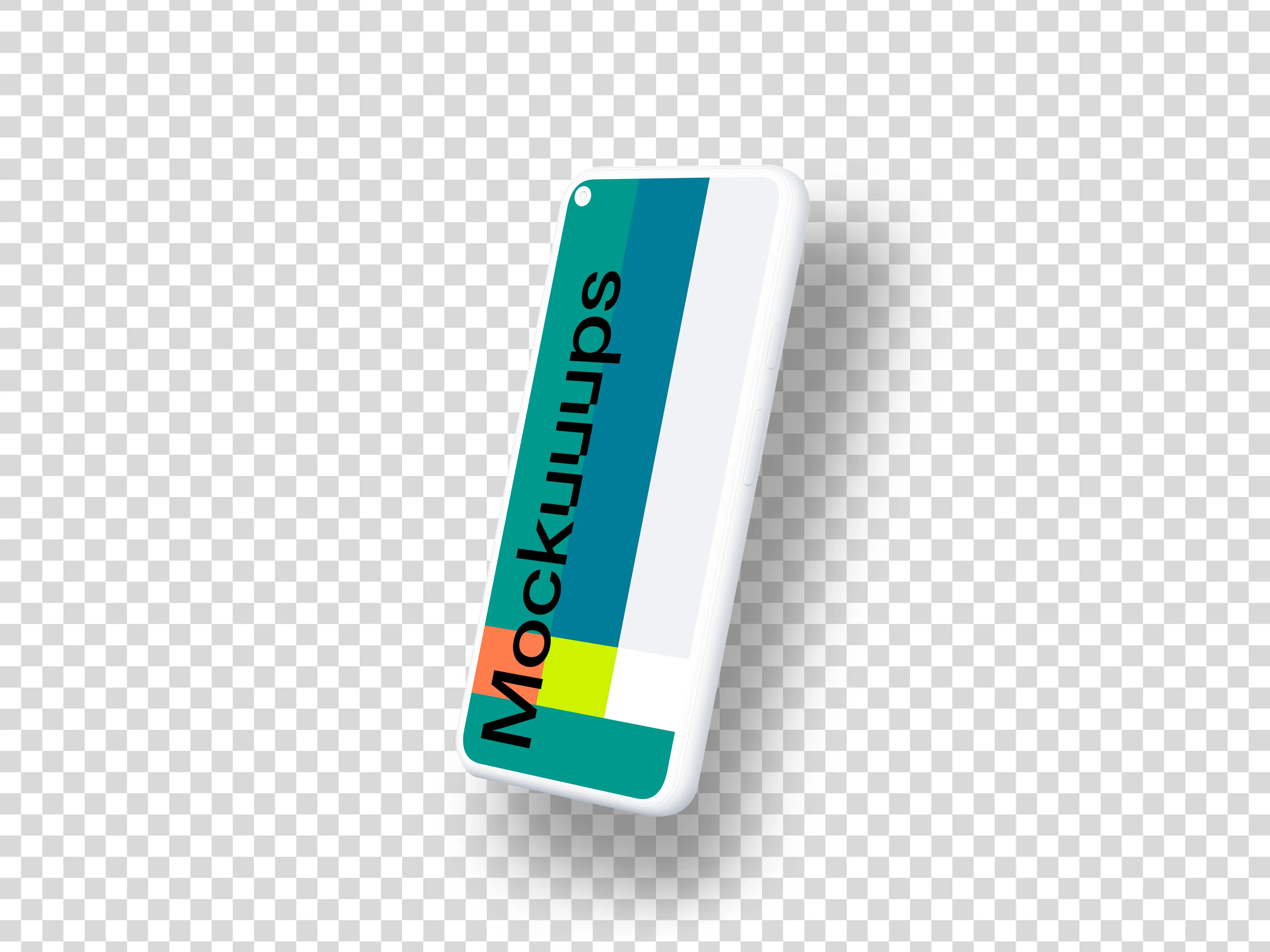 Google Pixel 5 Clay Mockup (Perspective Right - Floating Shadow)