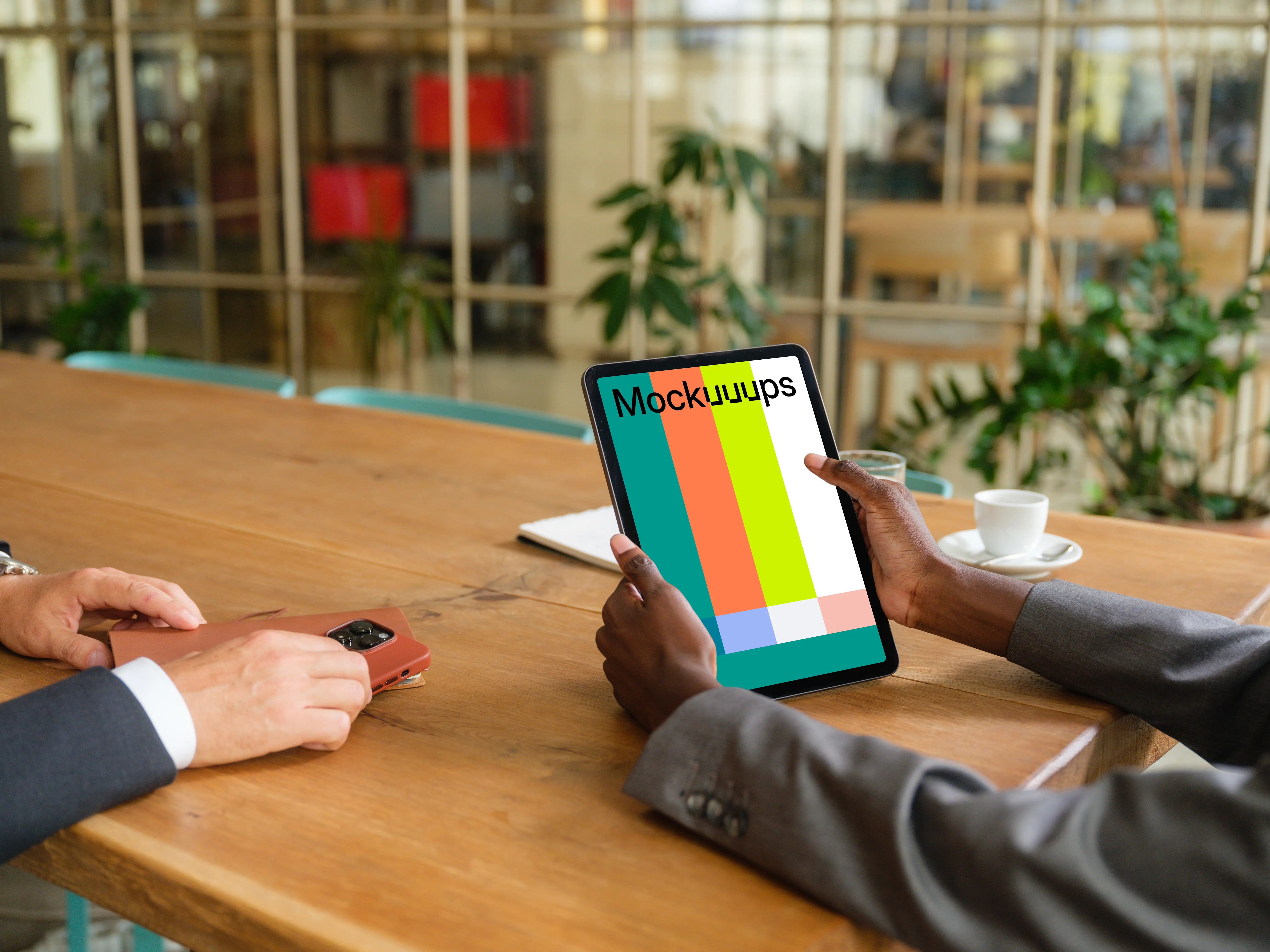 iPad Air mockup in the office setting