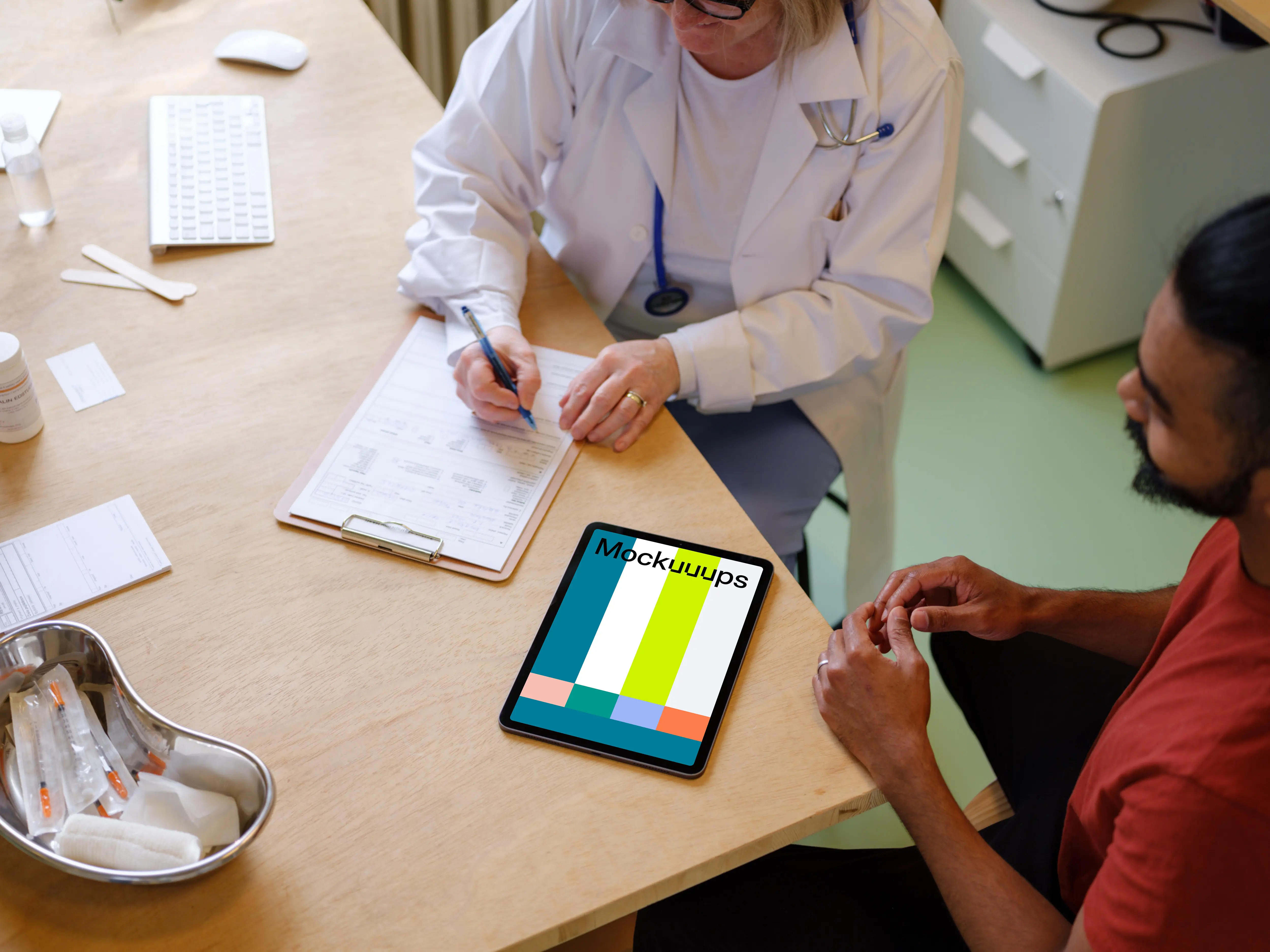 iPad mockup in the doctor’s office