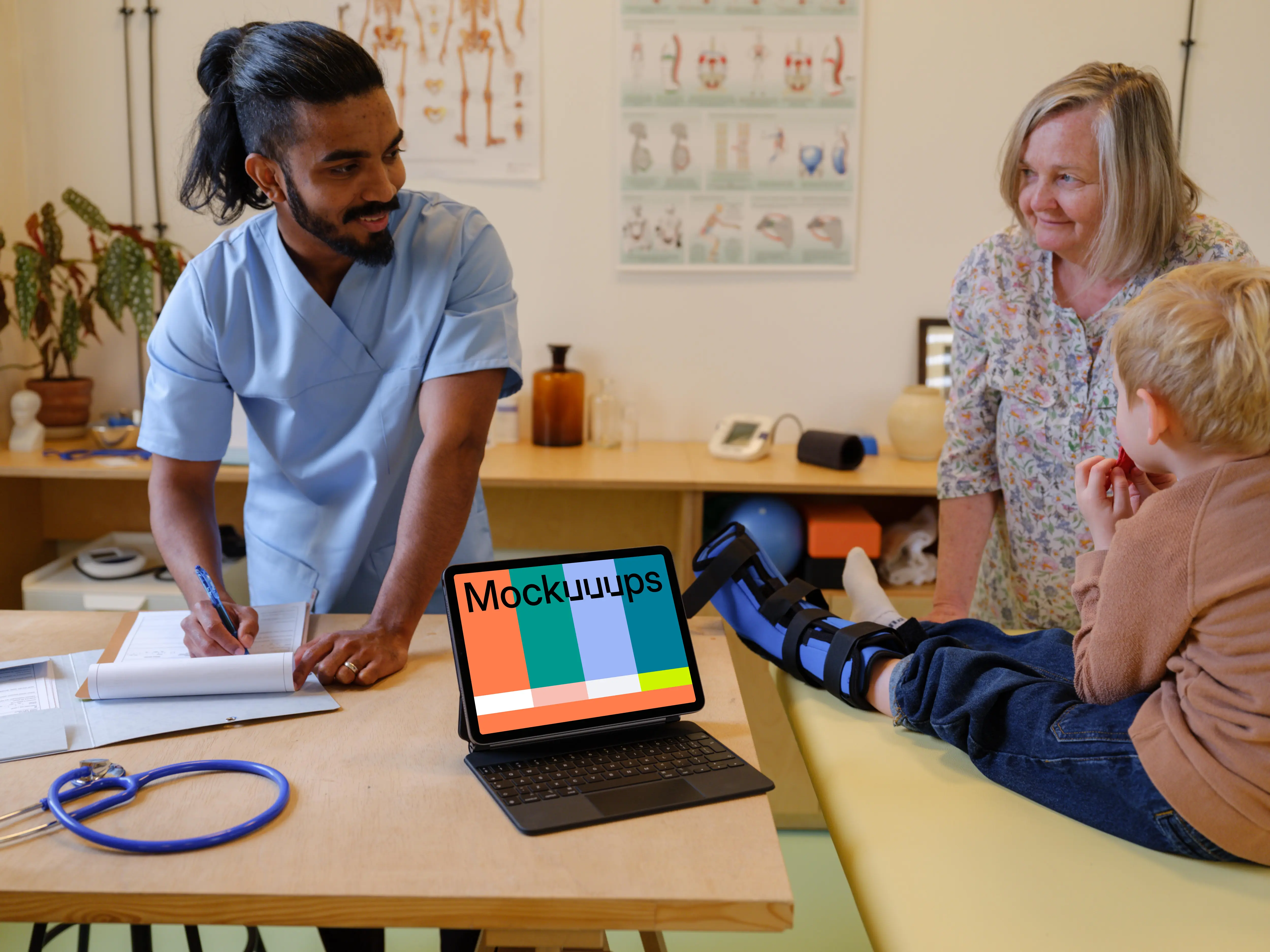 iPad mockup in the hospital