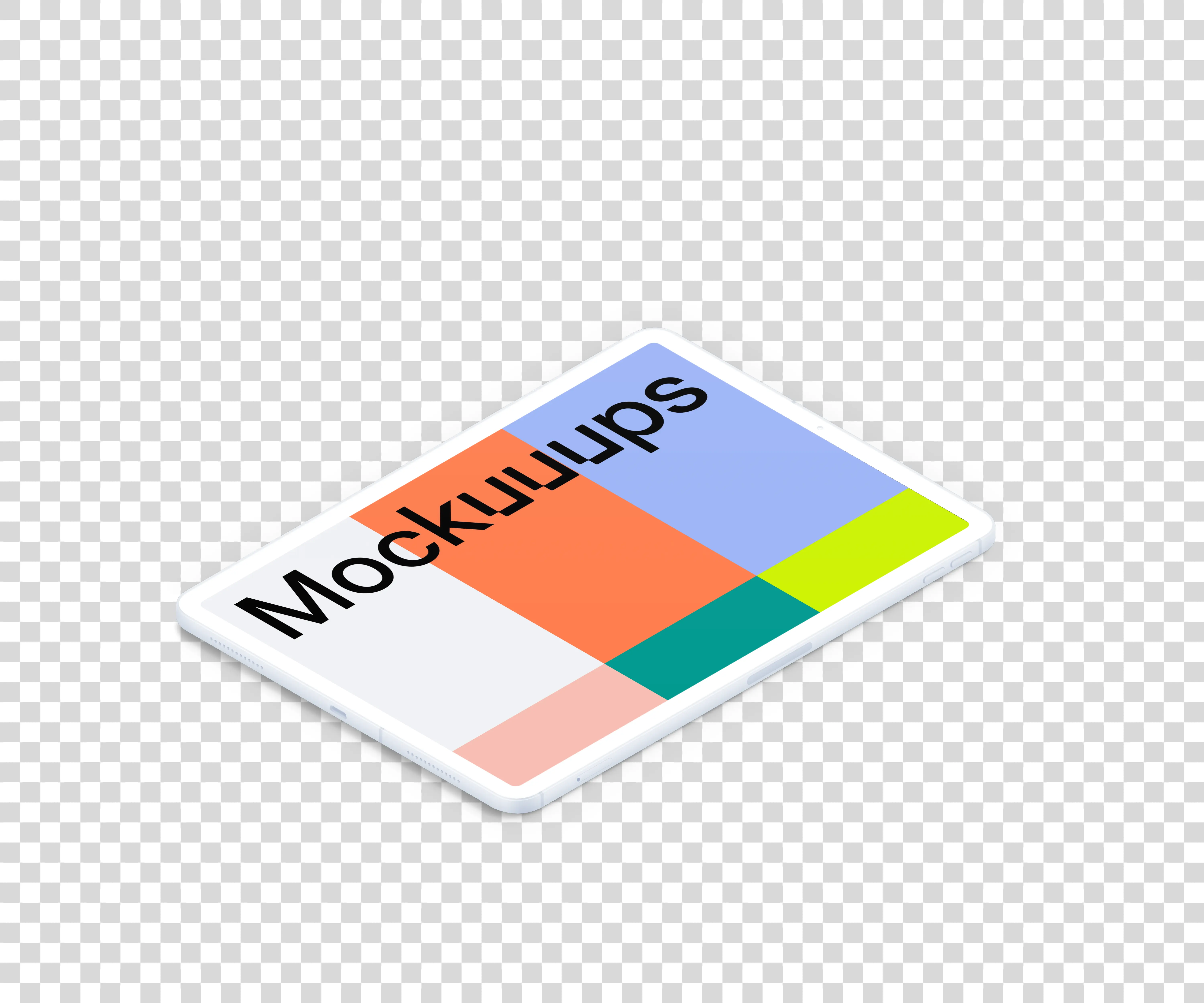 iPad Pro mockup (Clay Isometric - Right)