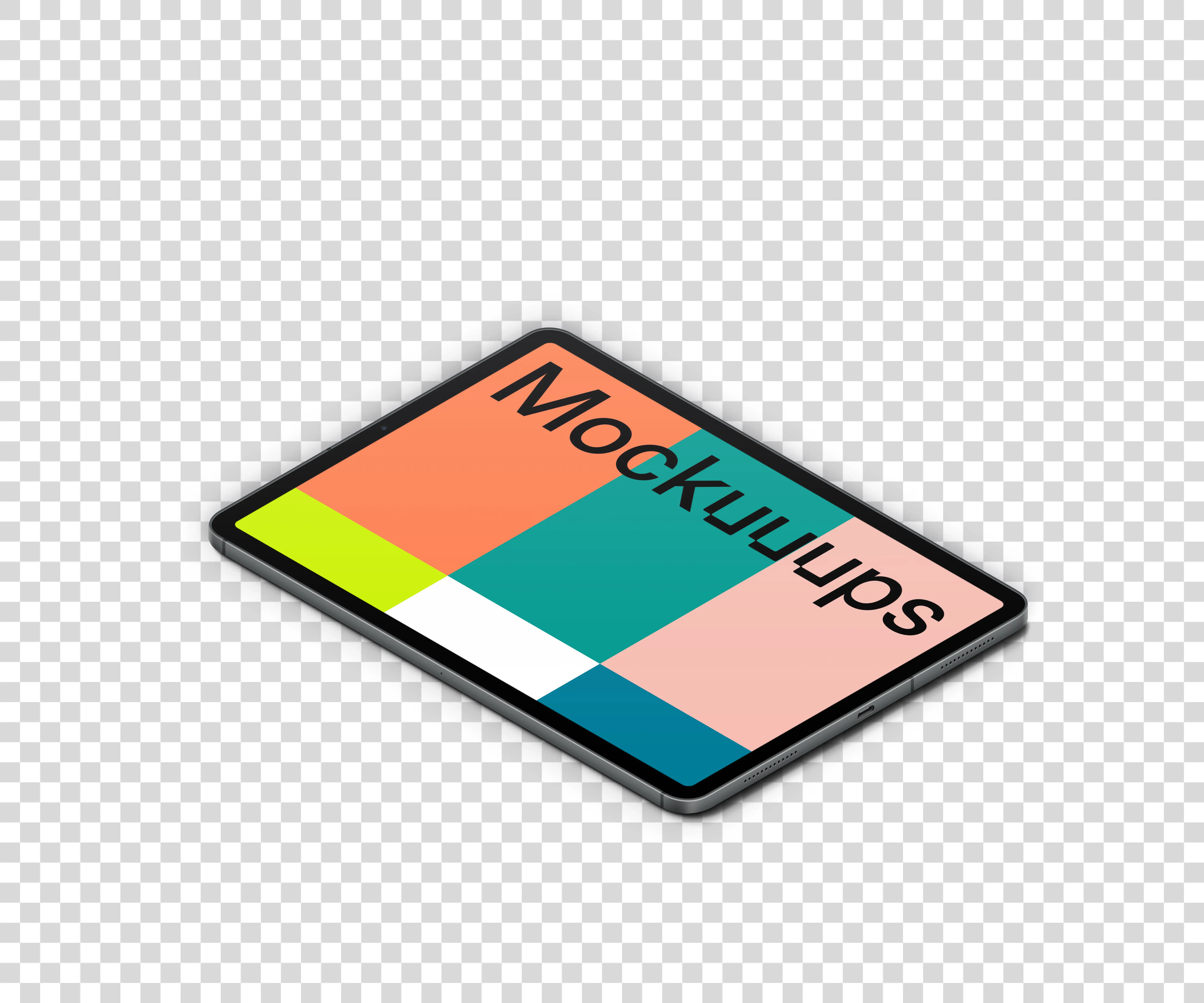 iPad Pro mockup (Isometric - Left)