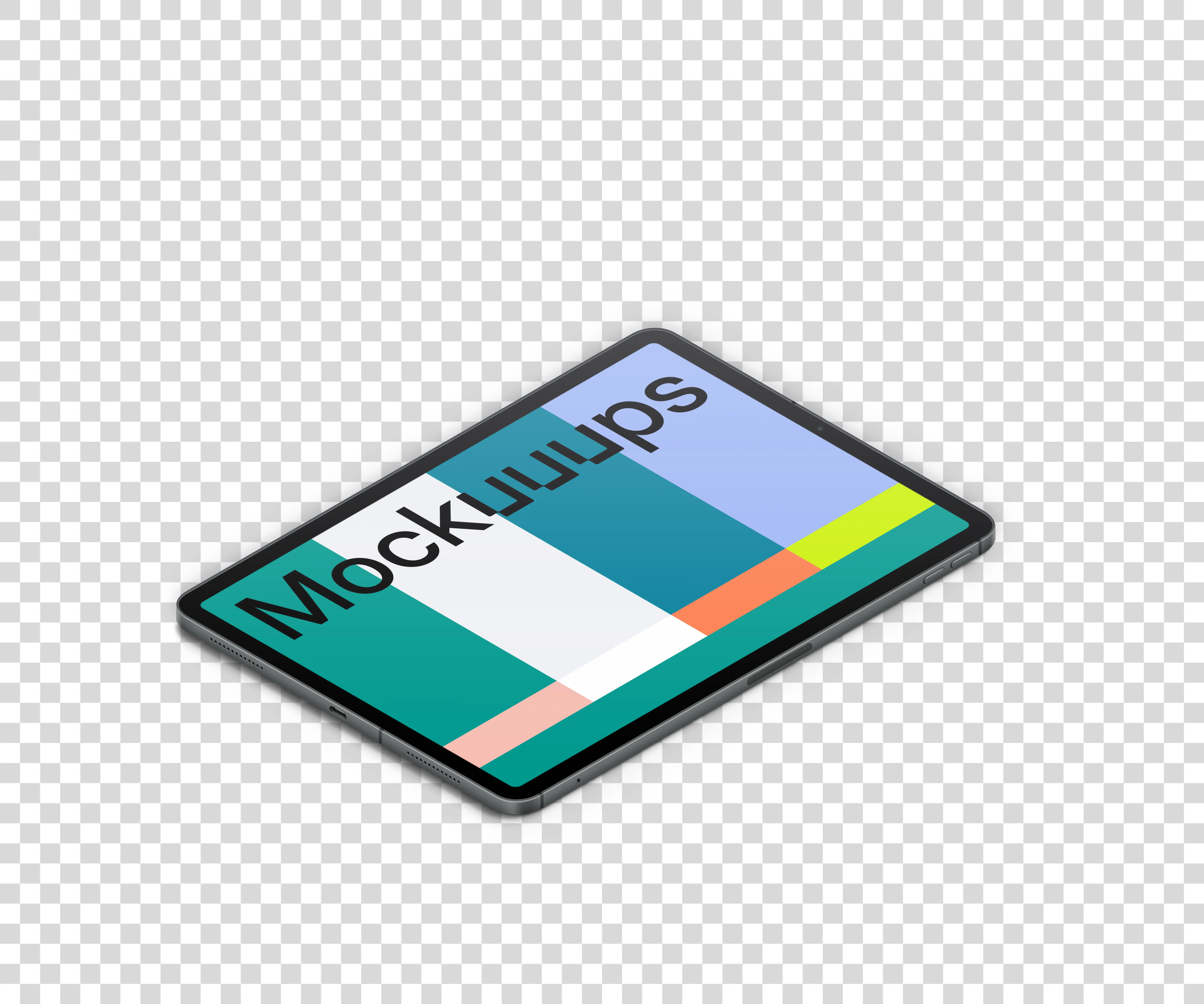 iPad Pro mockup (Isometric - Right)