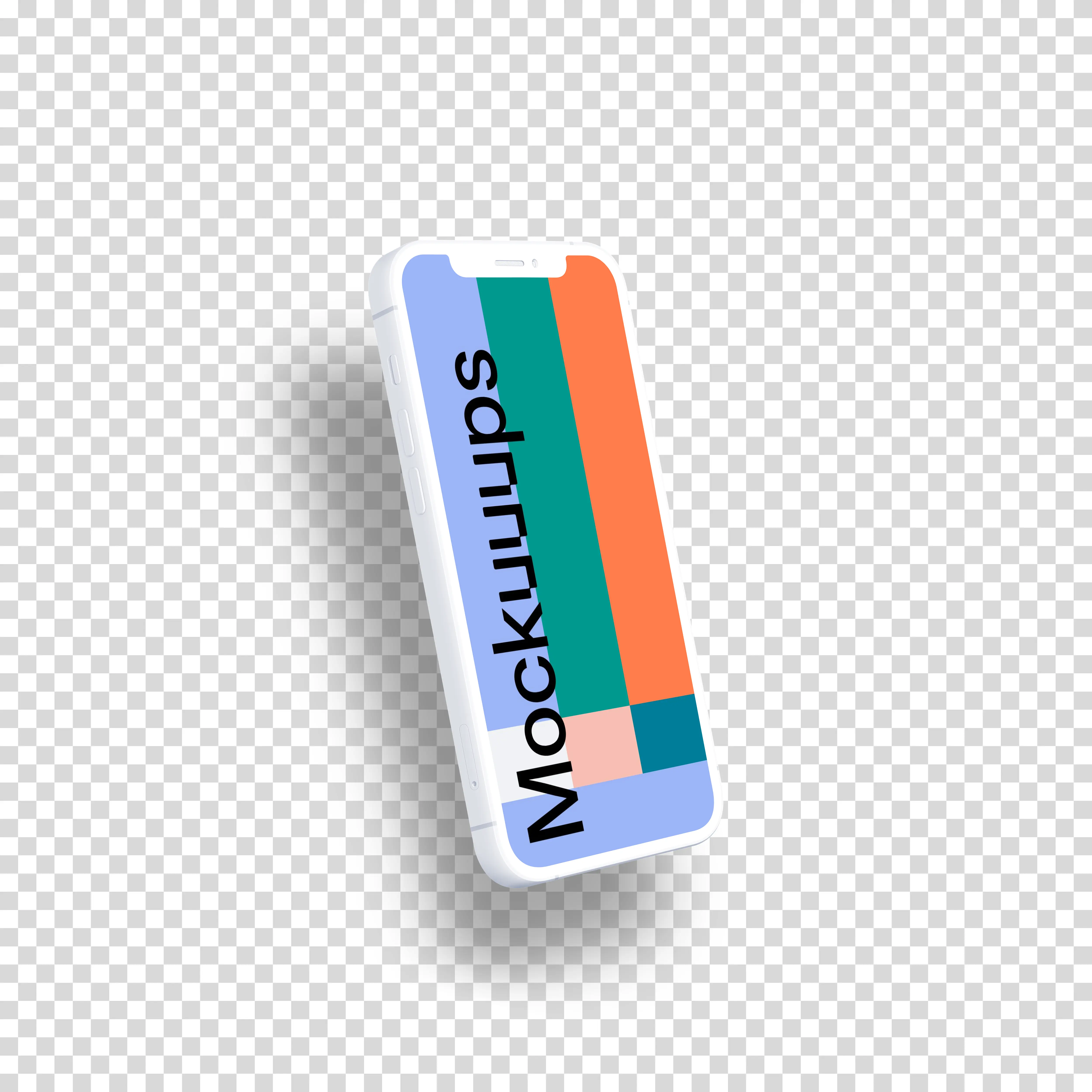 iPhone 12 Clay Mockup (Perspective Left - Floating Shadow)