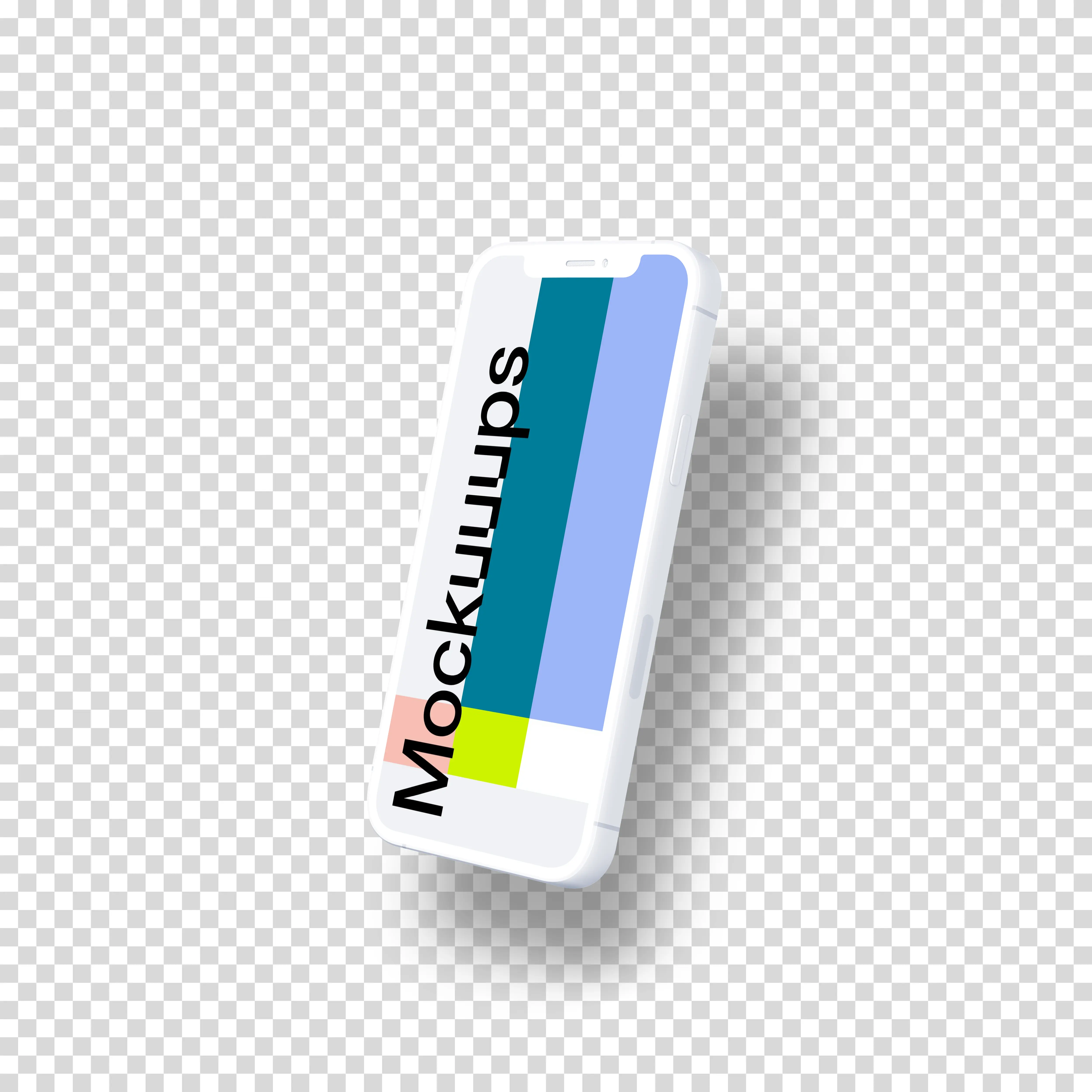 iPhone 12 Clay Mockup (Perspective Right - Floating Shadow)