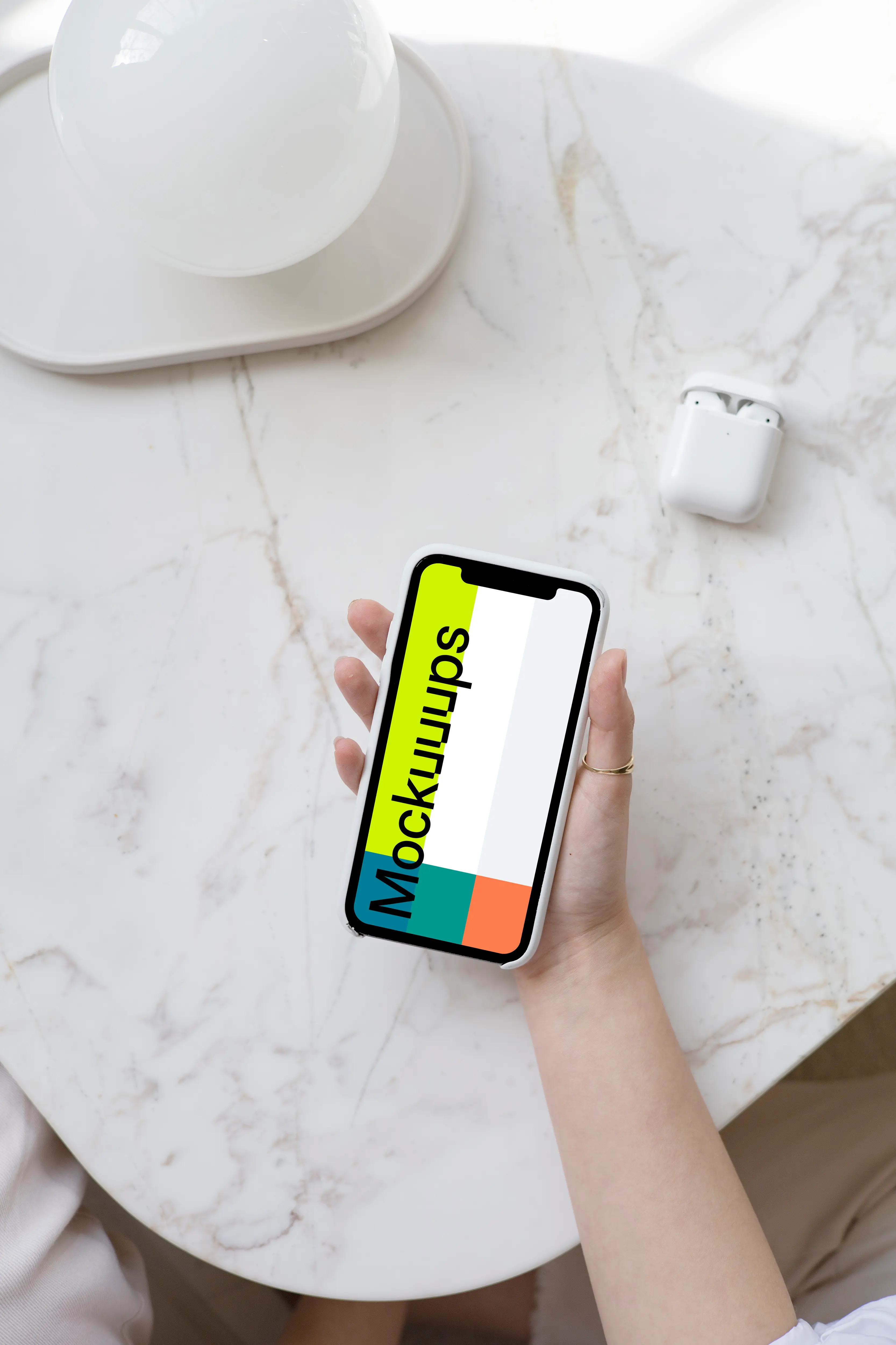 iPhone 12 mockup with Airpods case