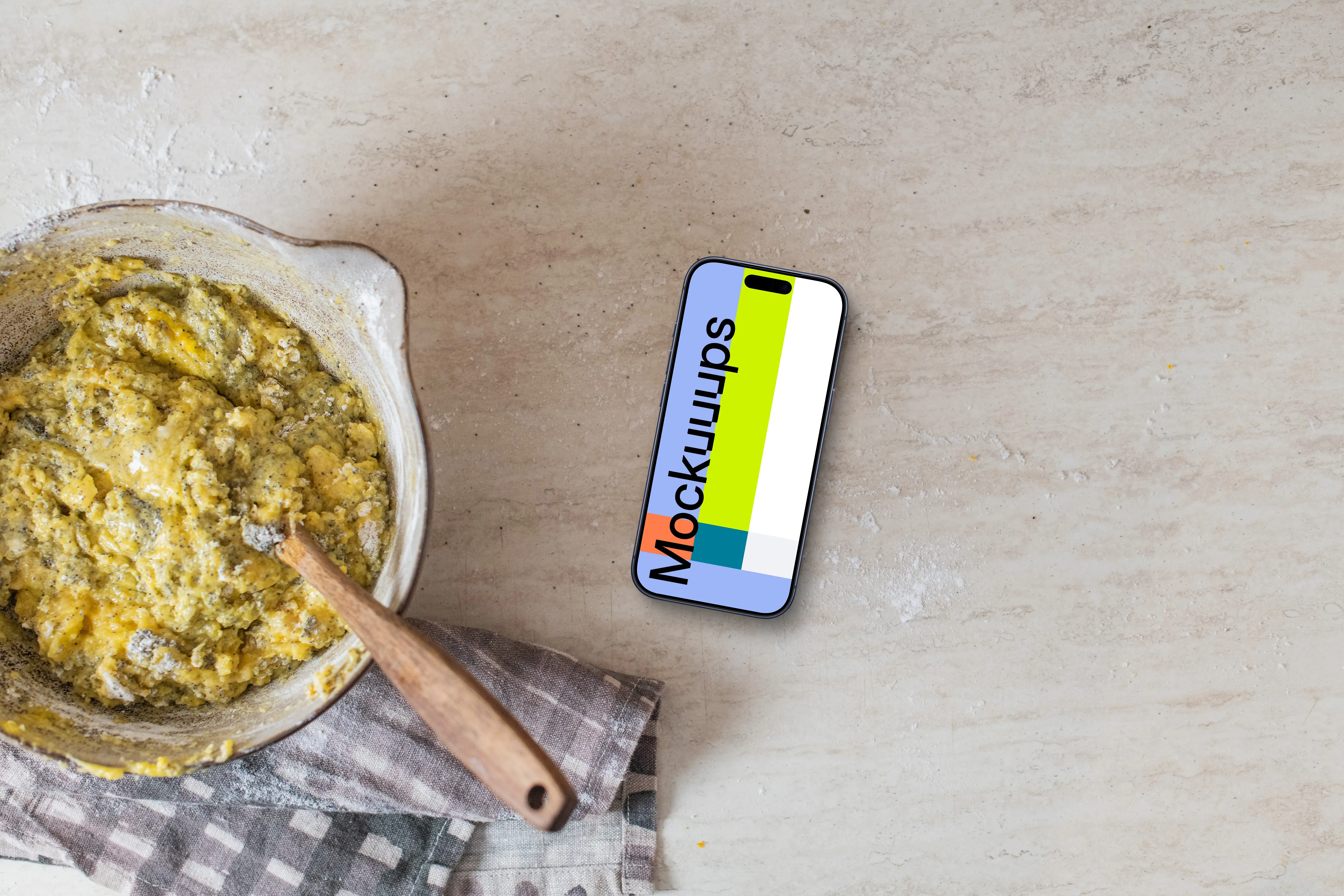 iPhone mockup in the cooking theme