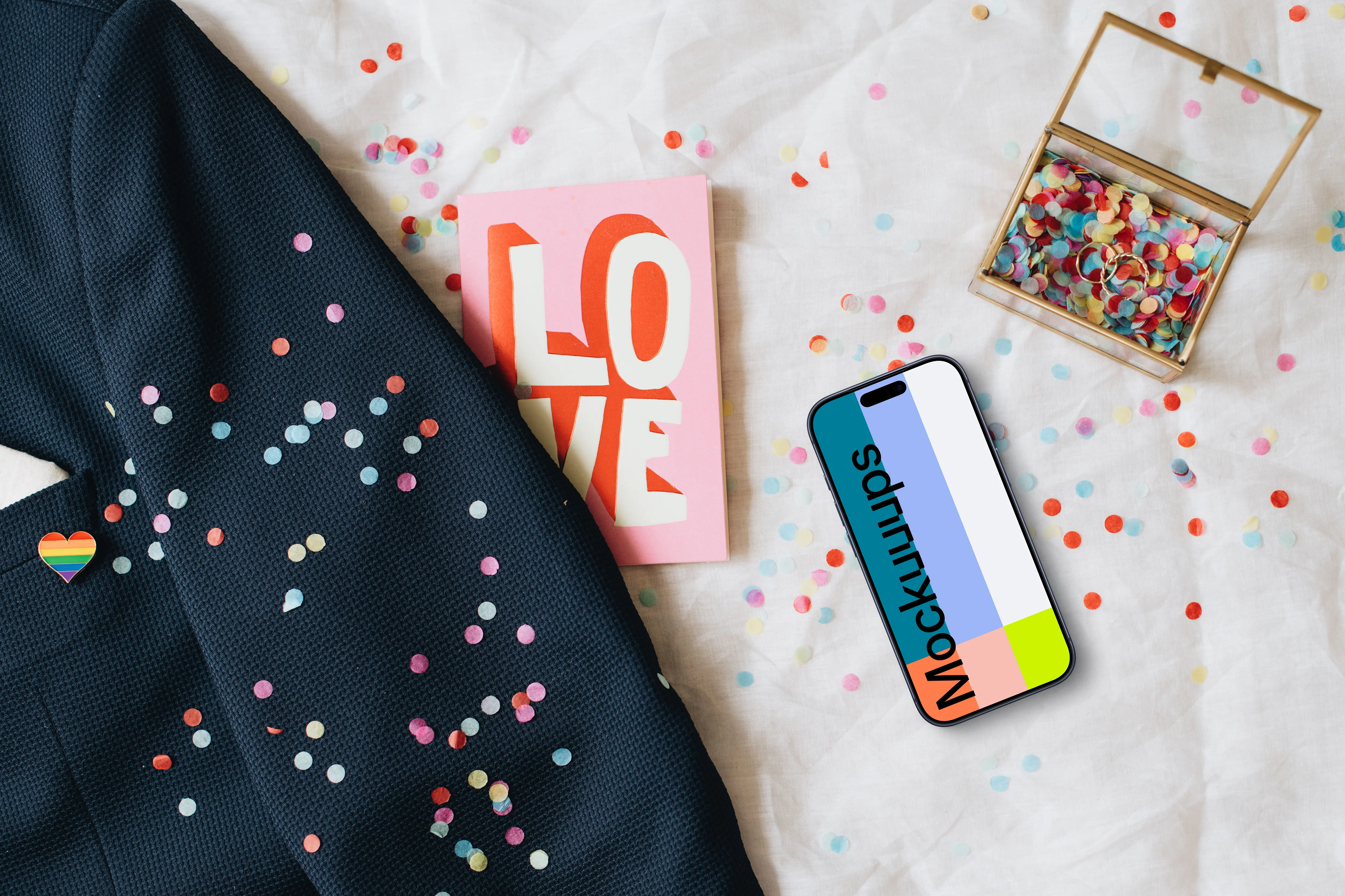 iPhone mockup with wedding arrangements