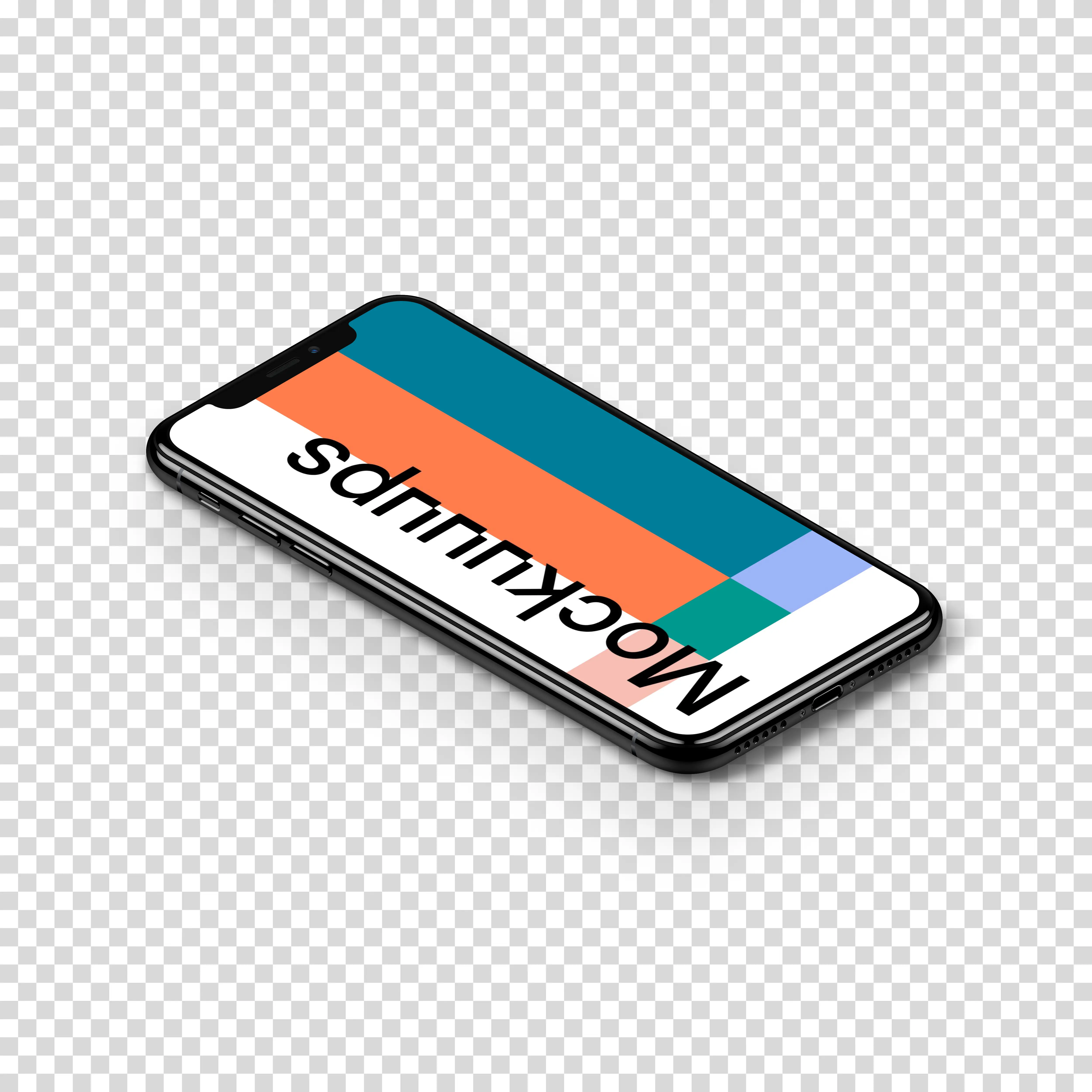 iPhone XS Isometric Floor mockup (Left)