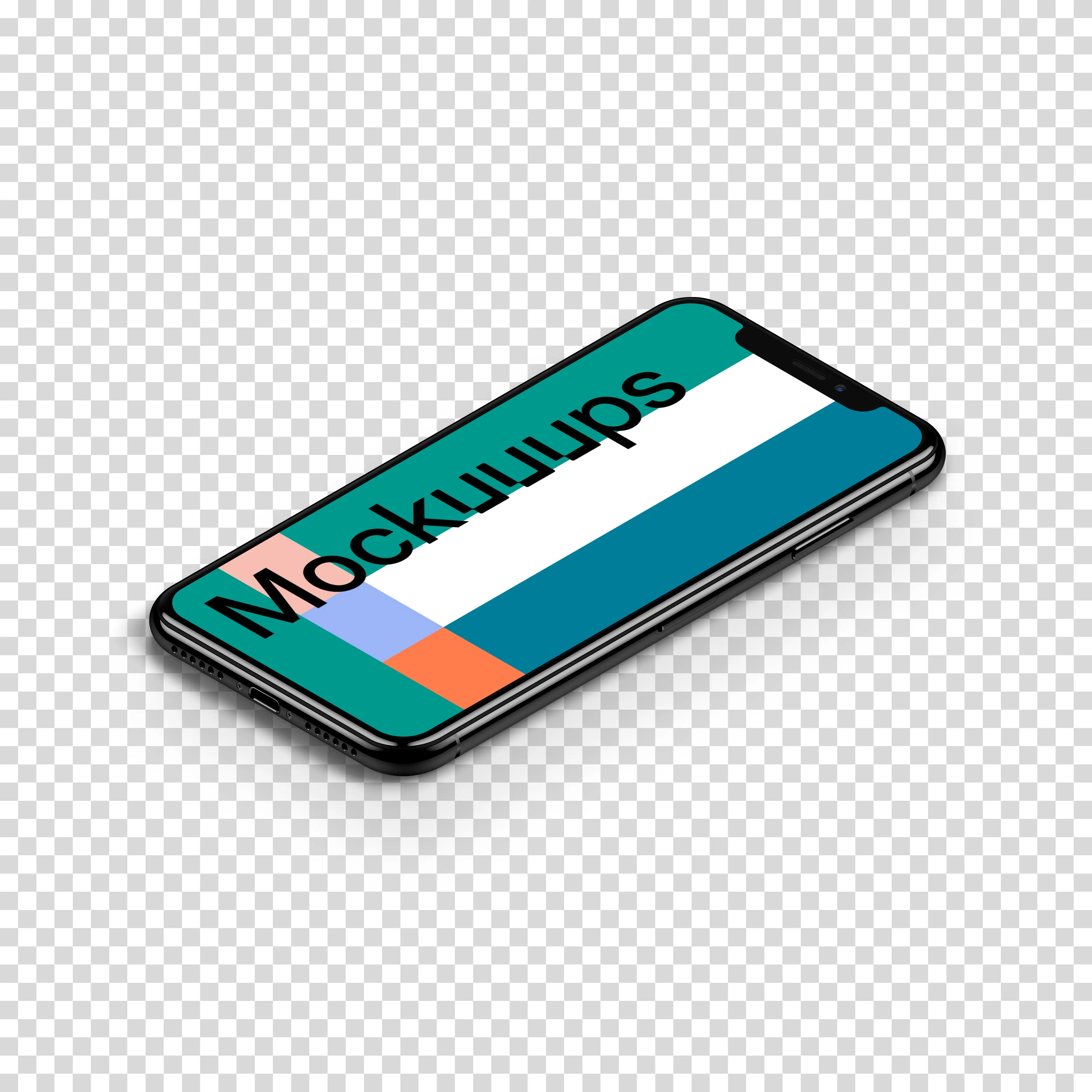 iPhone XS Isometric Floor mockup (Right)