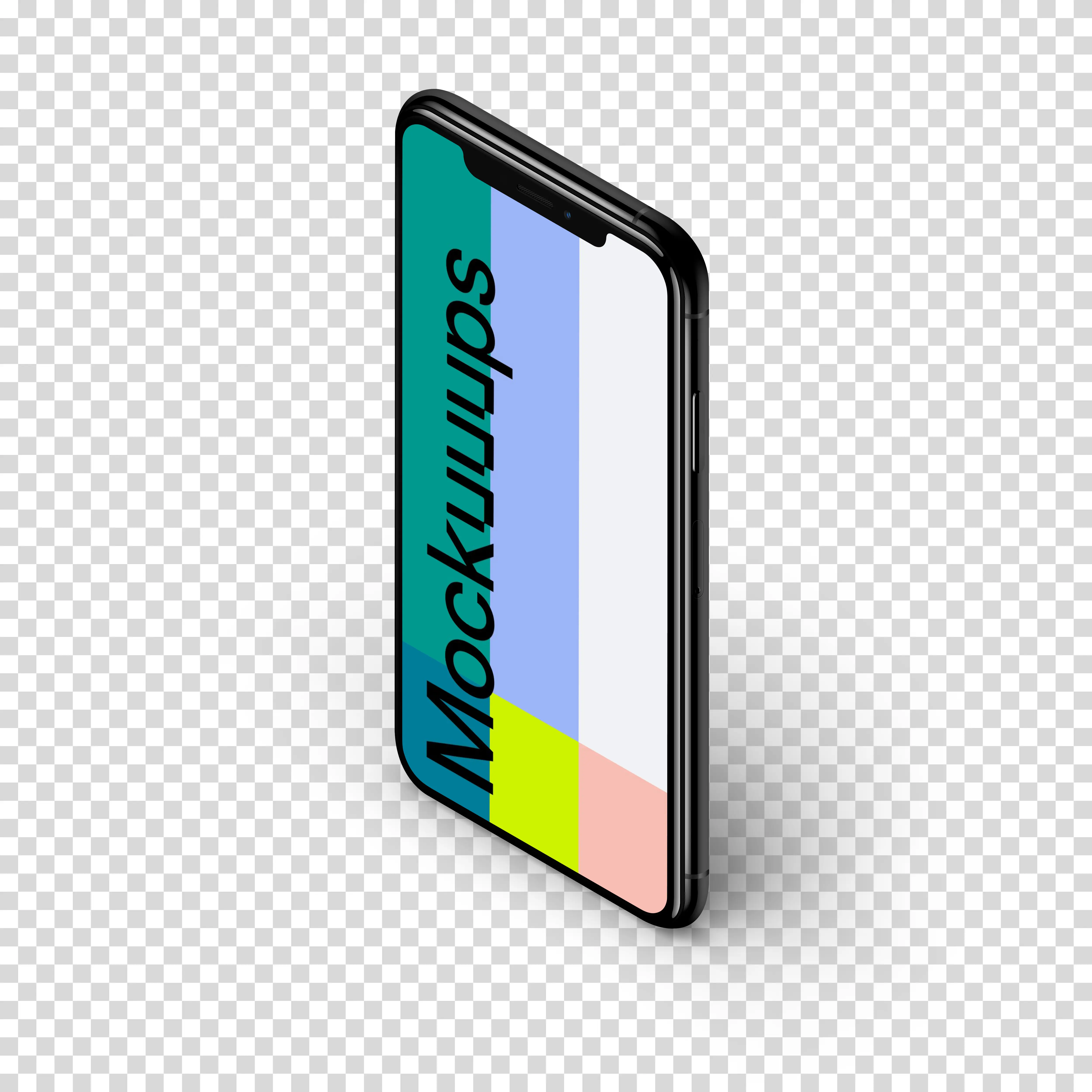 iPhone XS Isometric Stand mockup (Right)