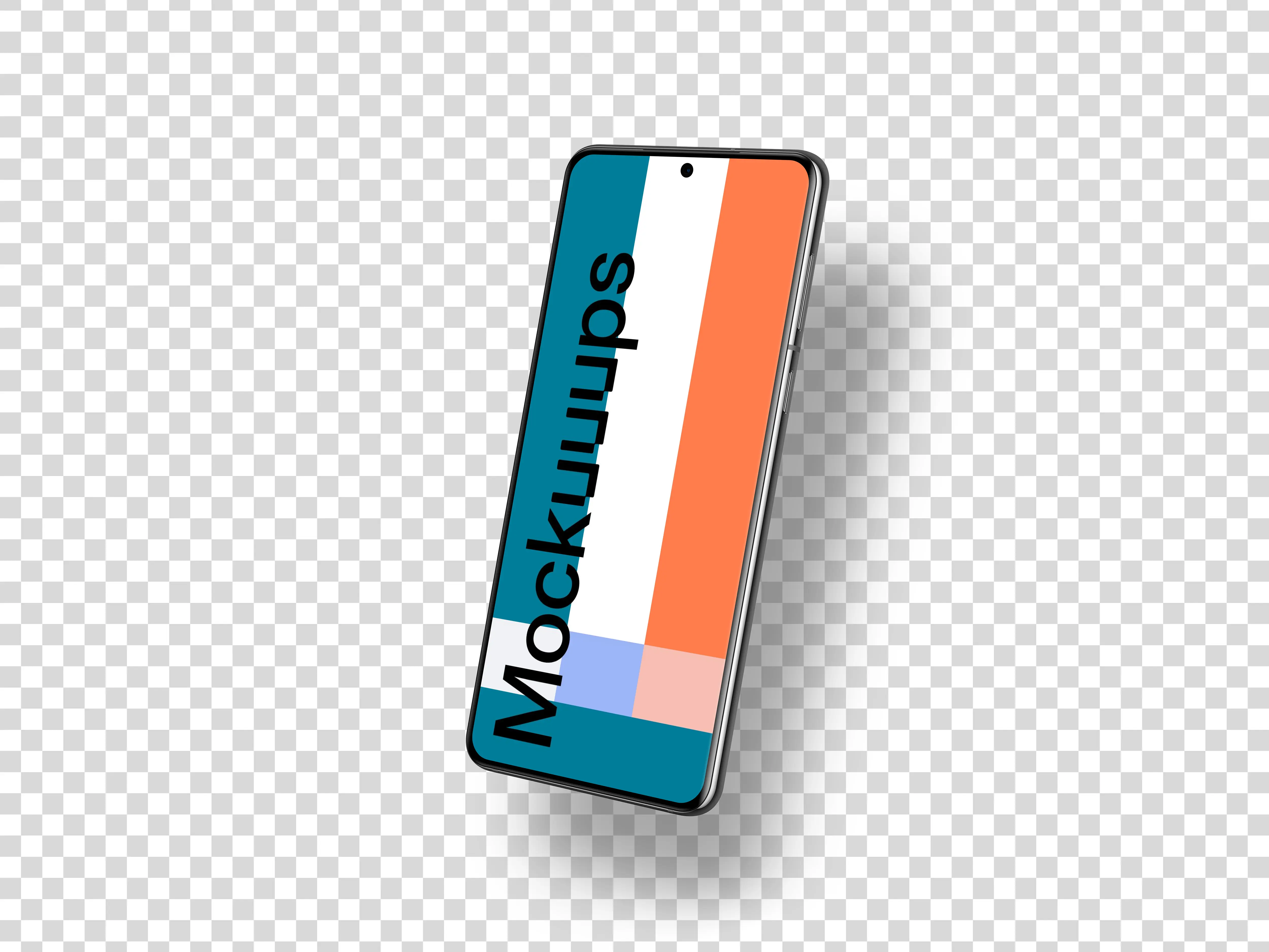 Samsung Galaxy S21 Mockup (Perspective Right - Floating Shadow)