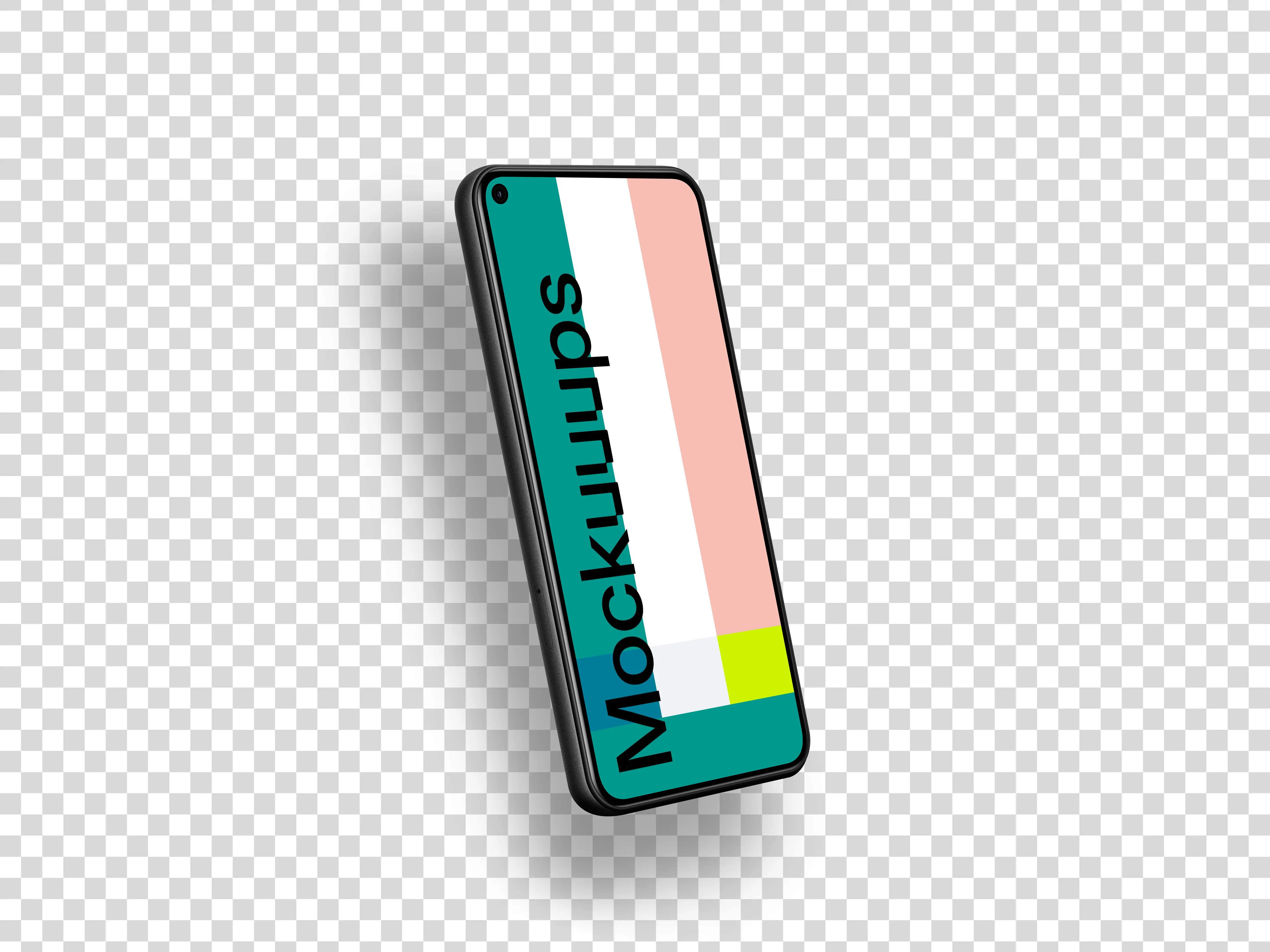 Google Pixel 5 Mockup (Perspective Left - Floating Shadow)