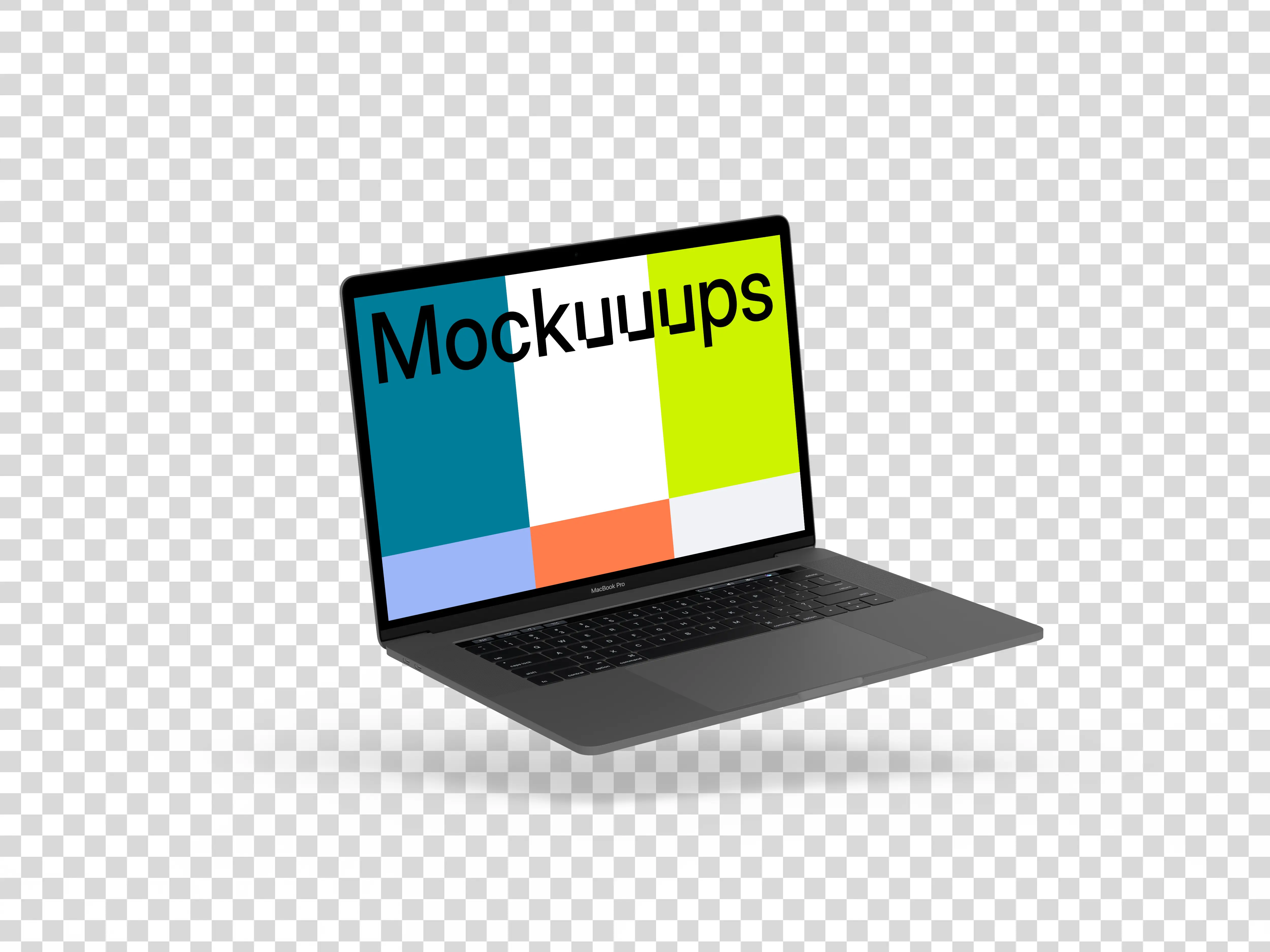Macbook Pro mockup floating to the left