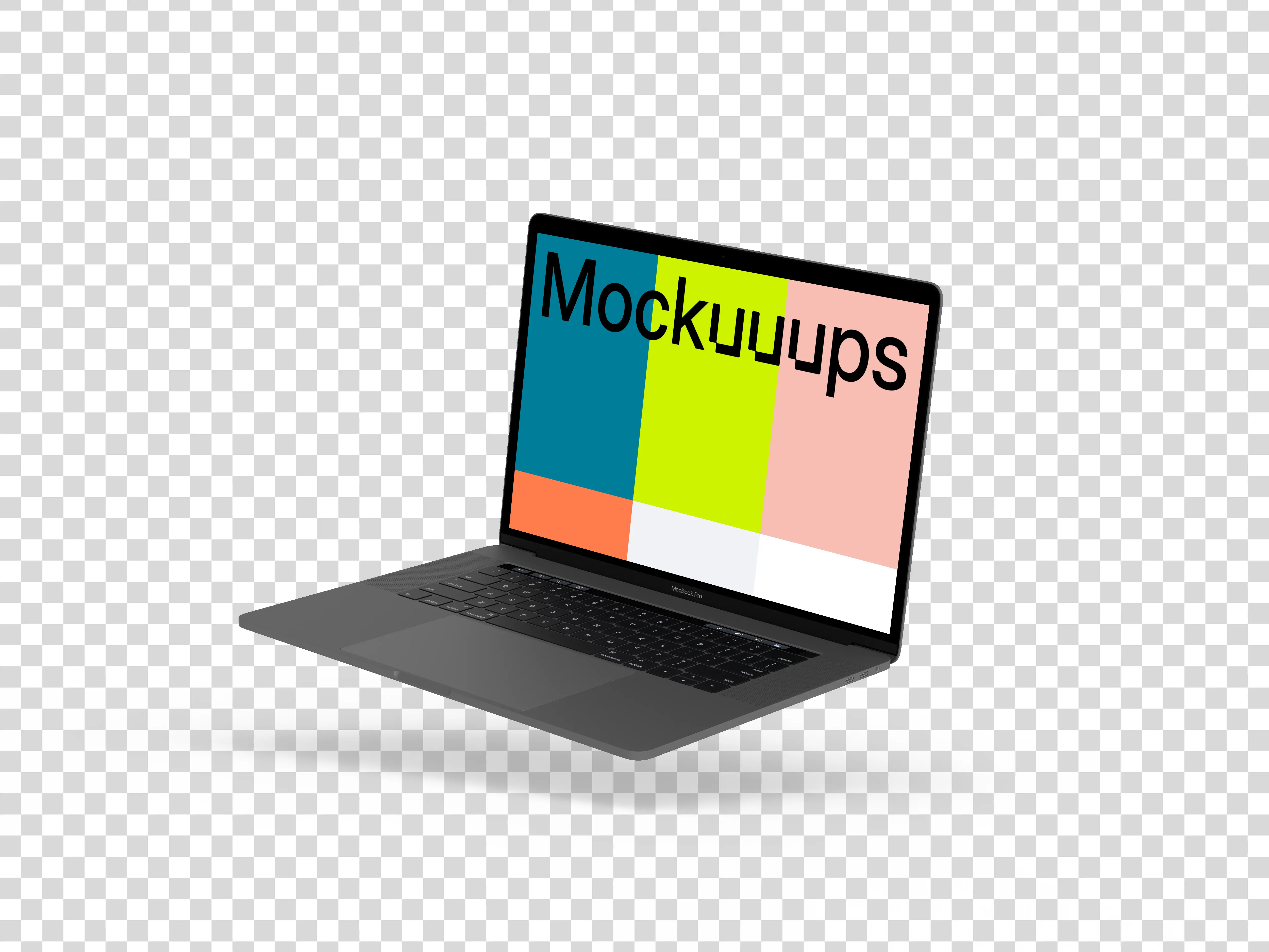 Macbook Pro mockup floating to the right