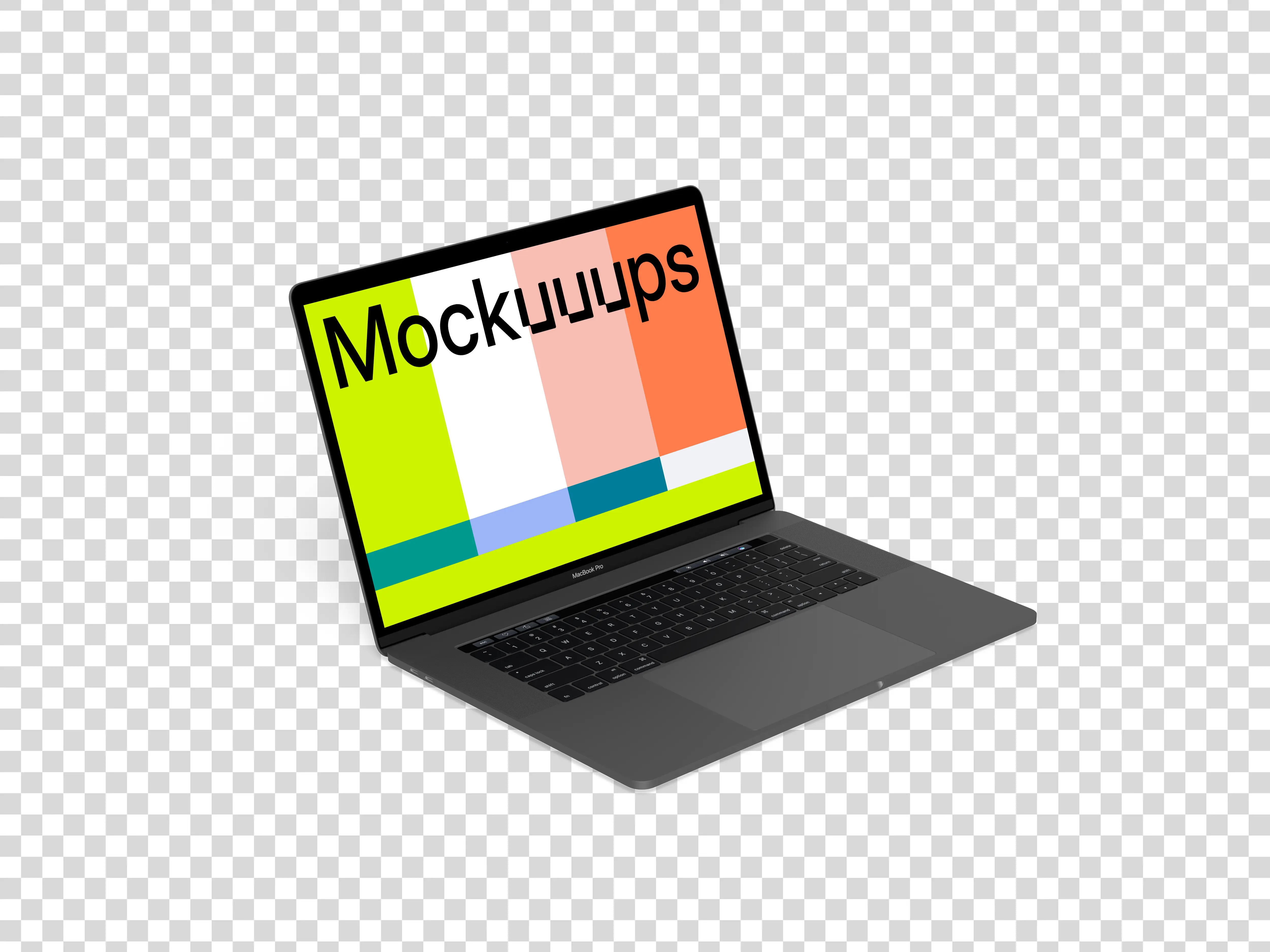 Macbook Pro mockup oriented to the left