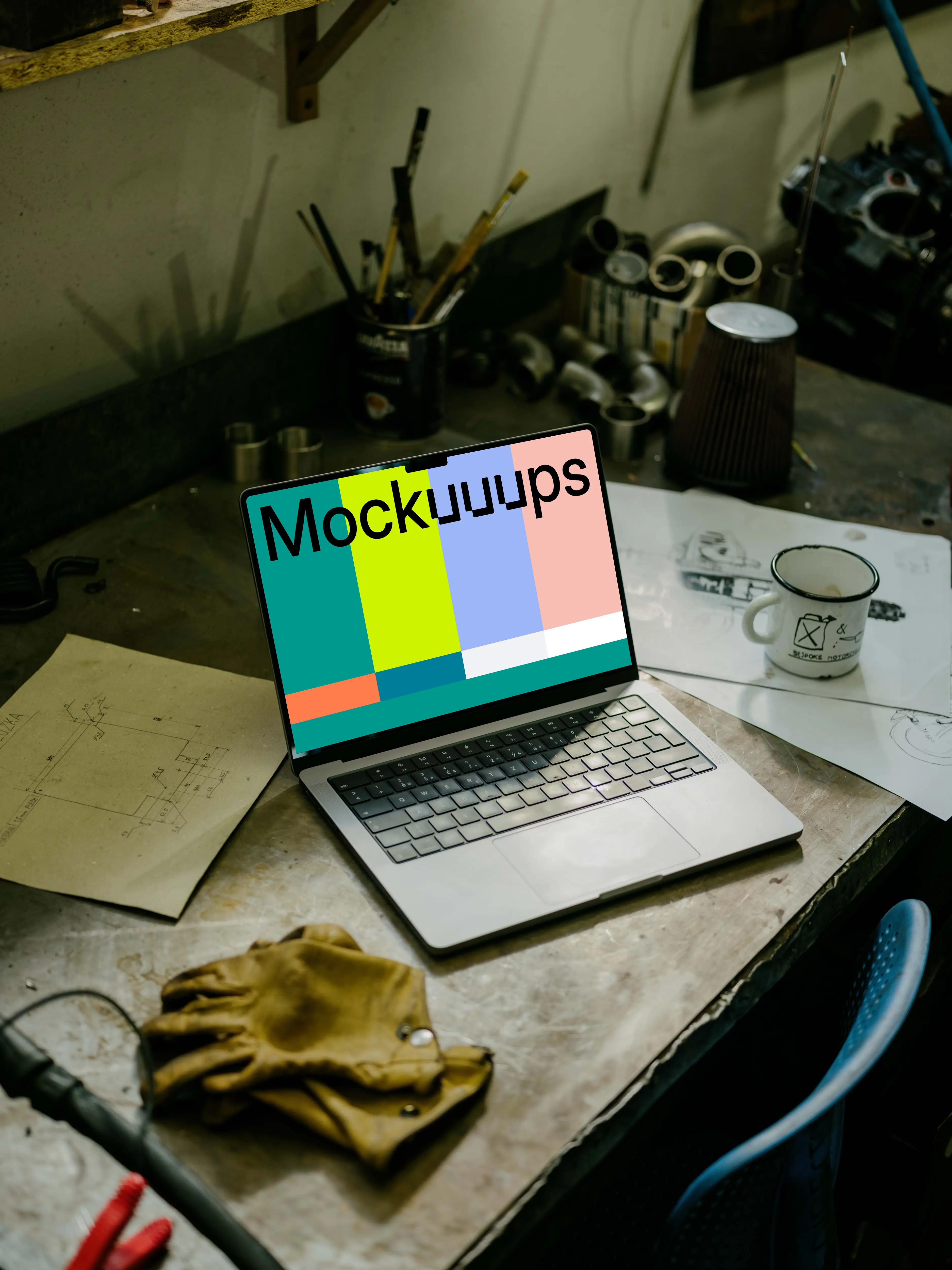 MacBook Pro mockup placed on a table