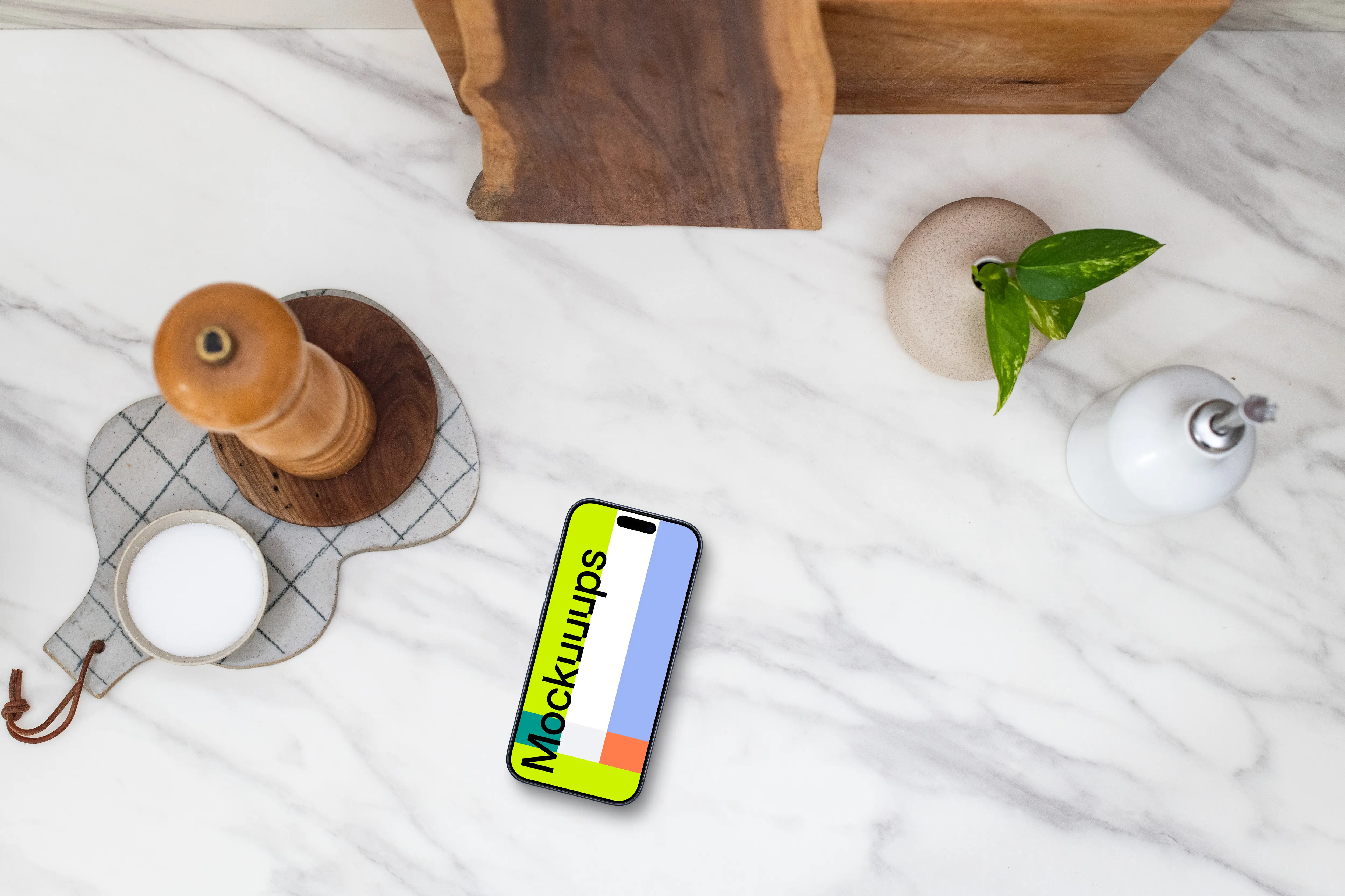 Minimalistic cooking related iPhone mockup