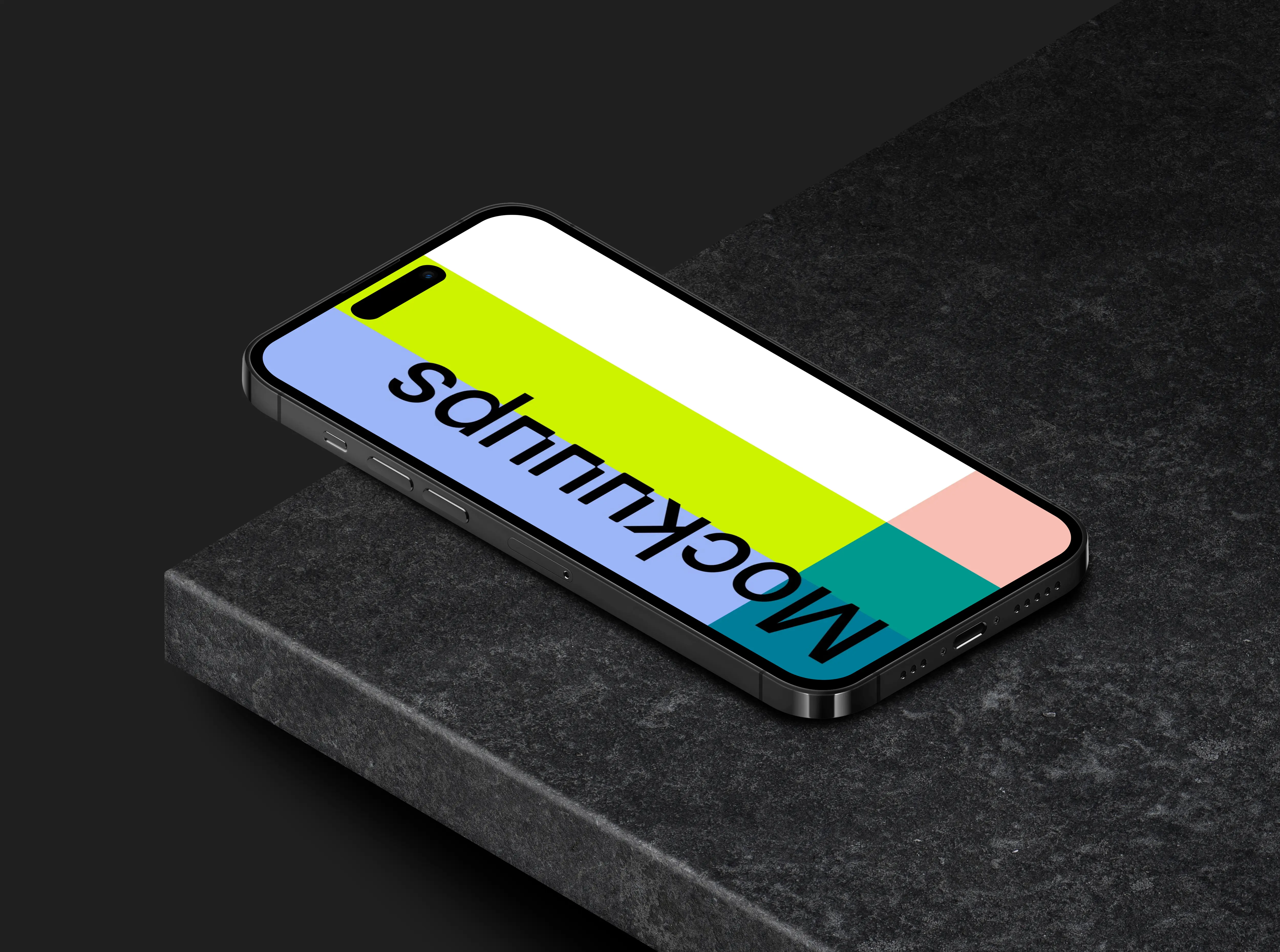 Mockup of isometric smartphone - Left View