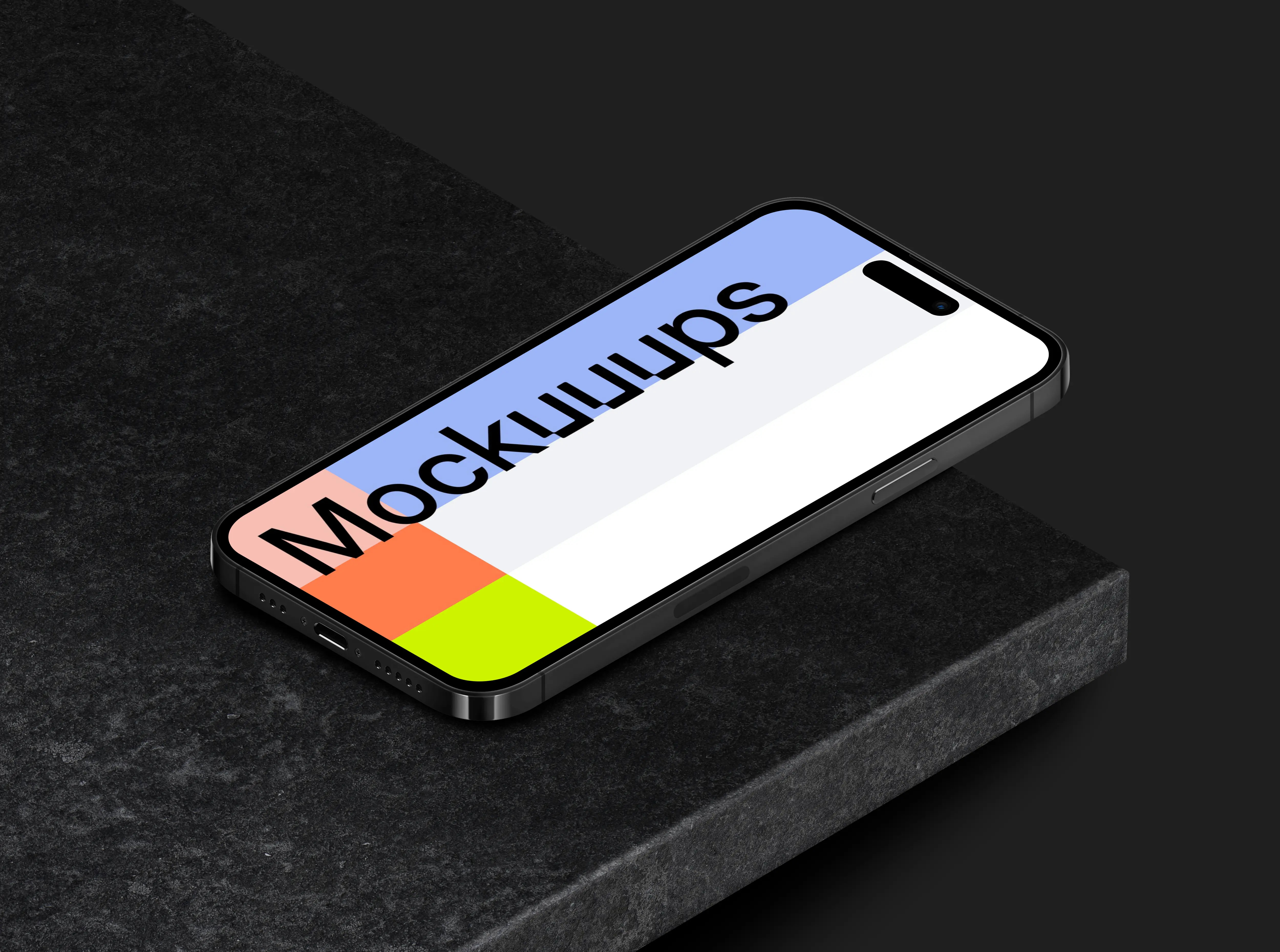 Mockup of isometric smartphone - Right View