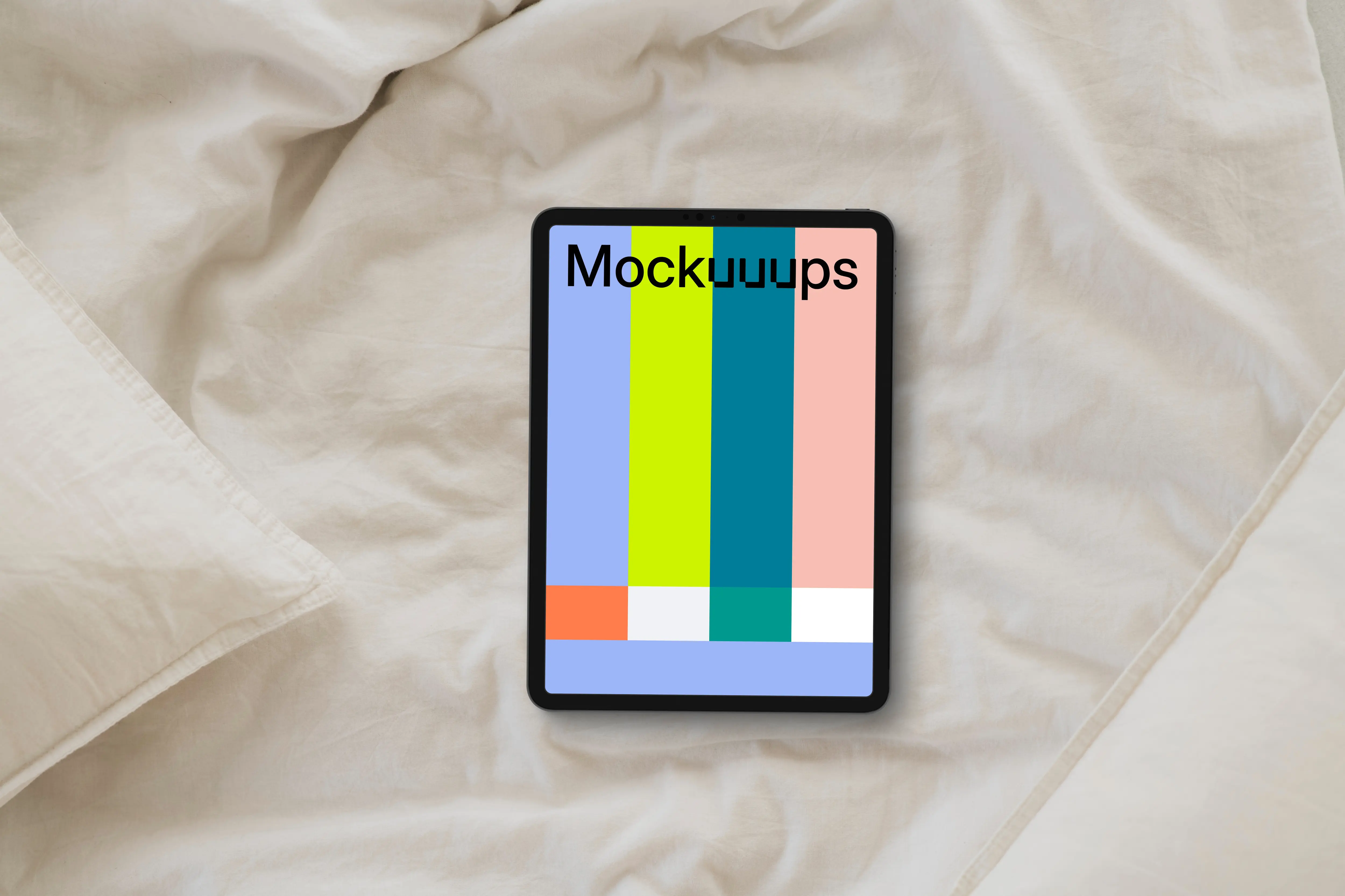Morning warmth in bed and iPad mockup