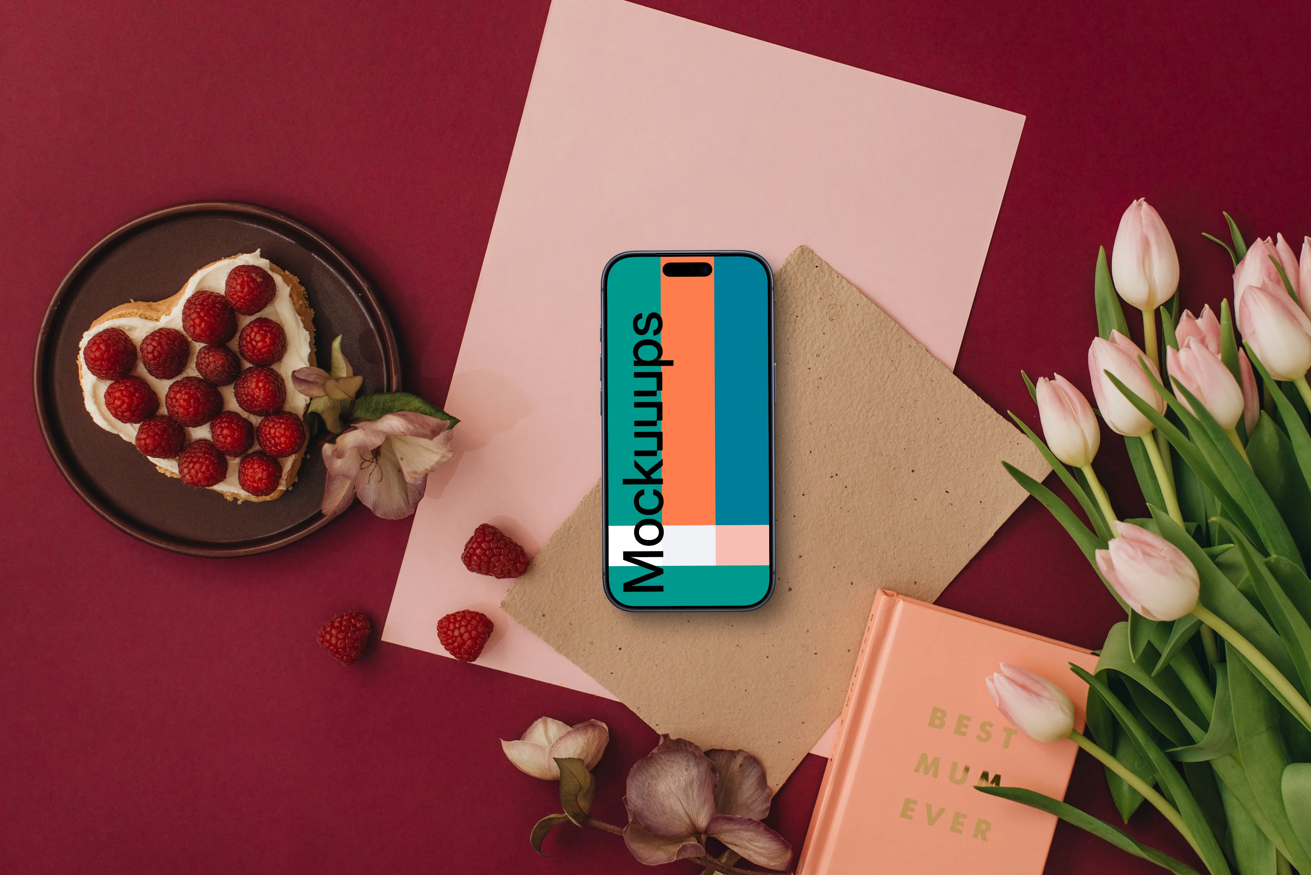 Mother’s day theme with phone mockup