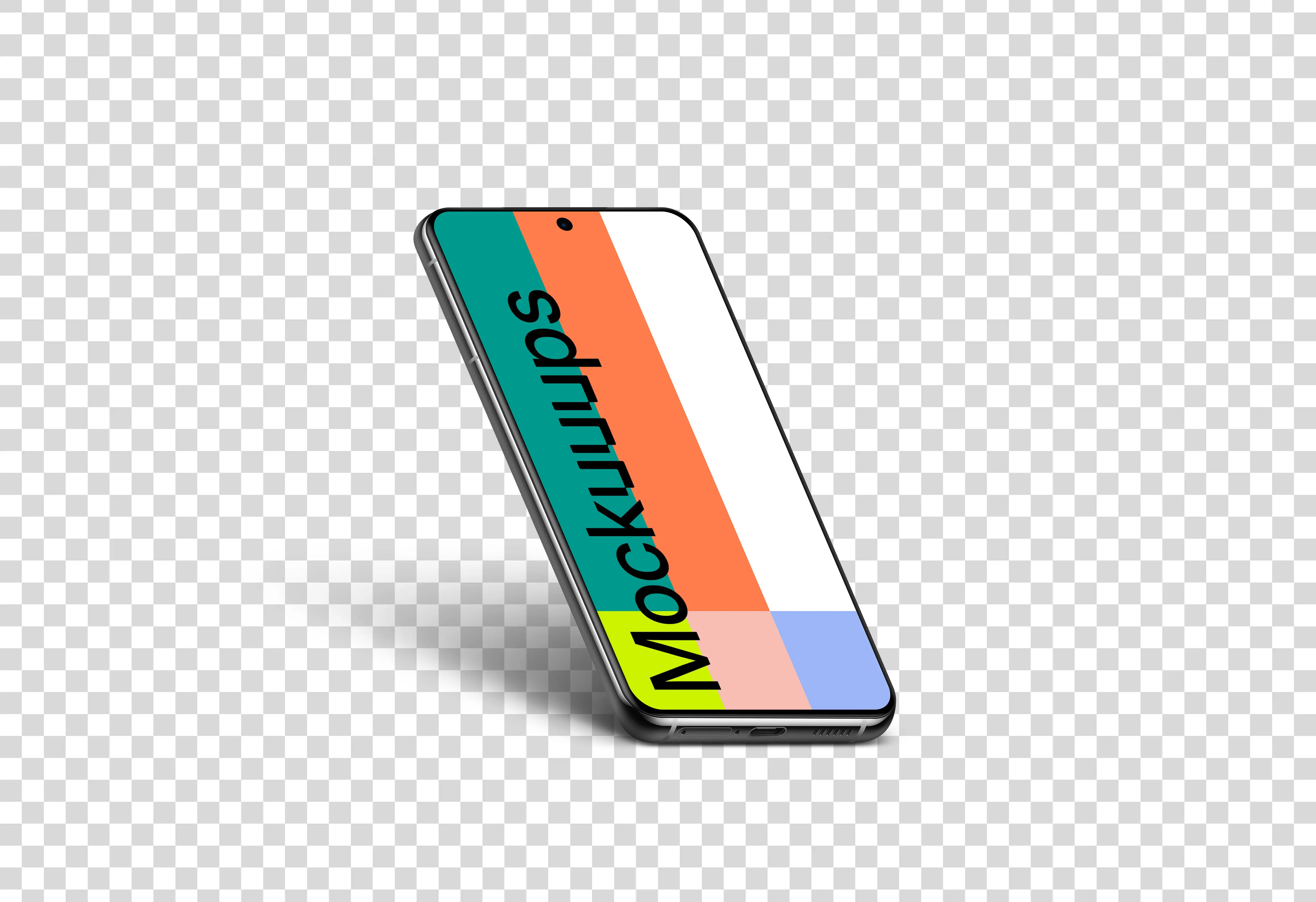 Samsung Galaxy S21 Mockup (Isometric Left)
