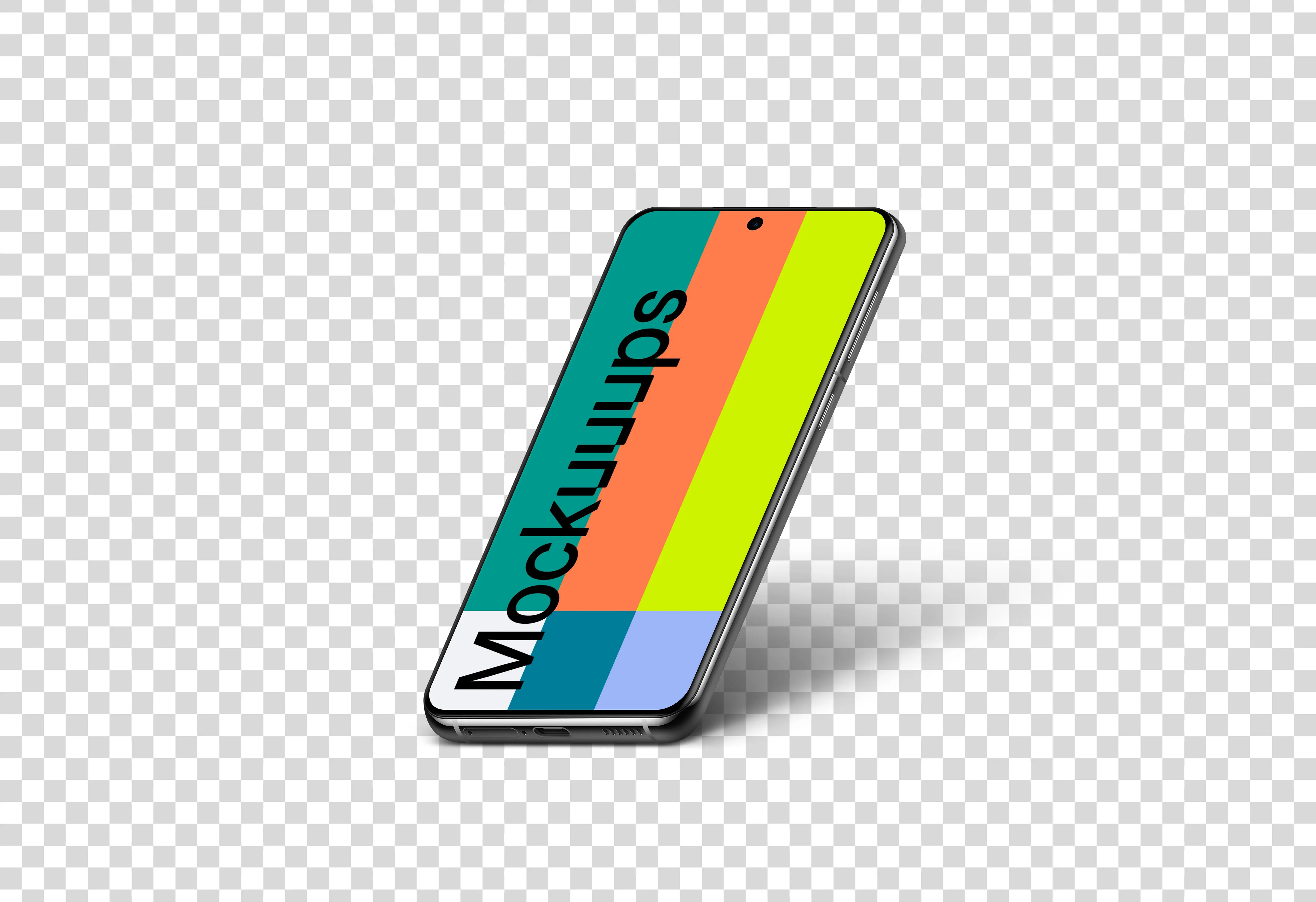 Samsung Galaxy S21 Mockup (Isometric Right)